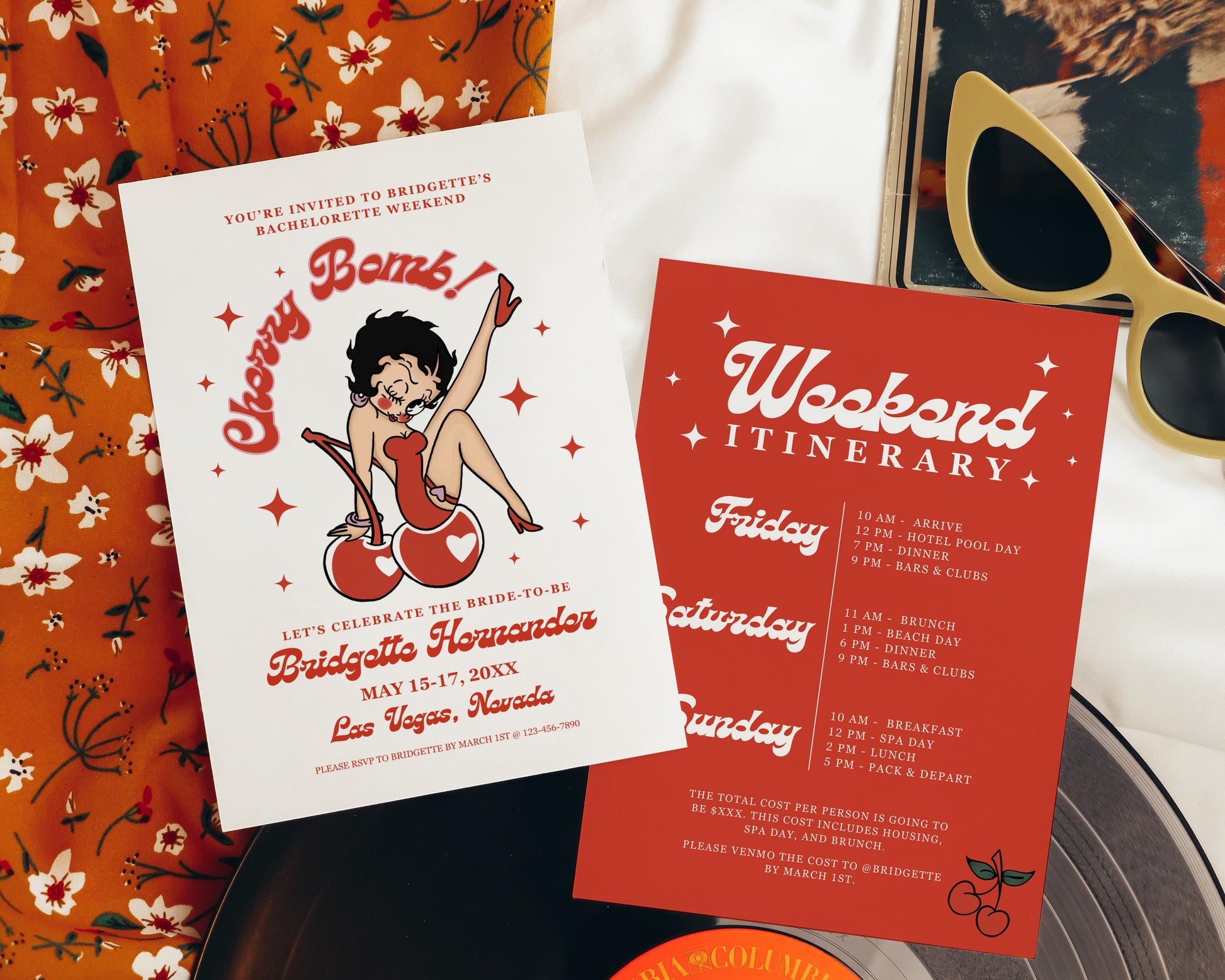 Cherry Bomb Bachelorette Invite Betty Boop Retro Bachelorette Invitation Template Vintage Bachelorette Invite Vegas Bachelorette Las Vegas