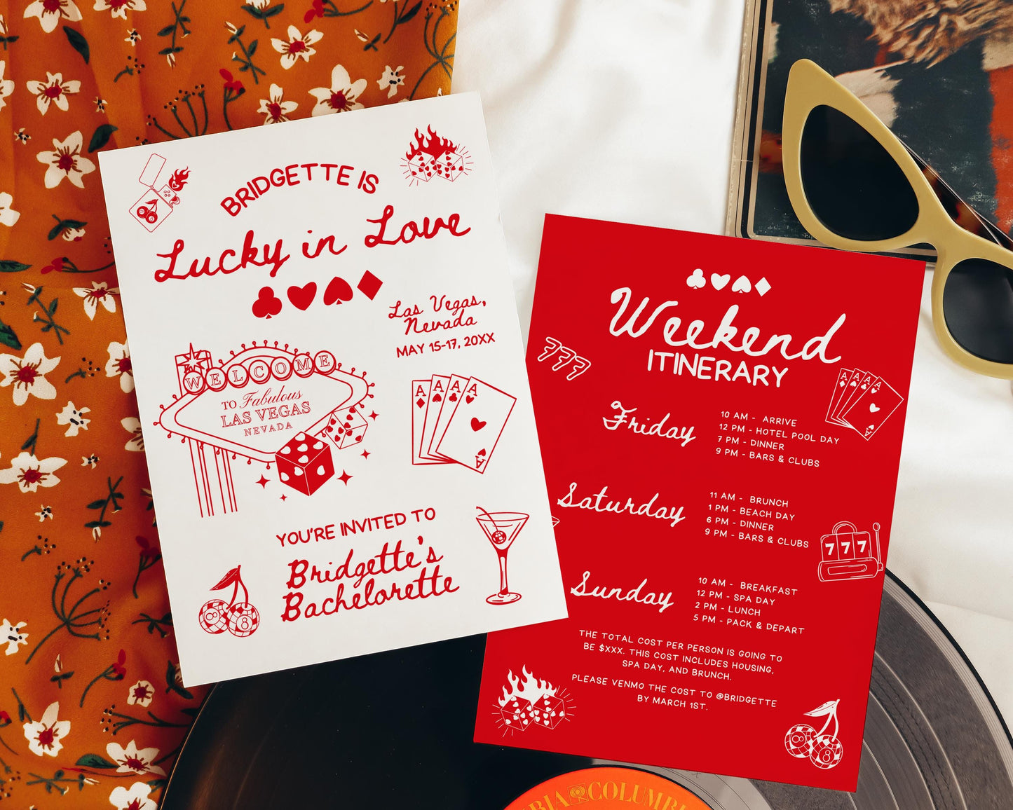 Lucky in Love Bachelorette Invitation Las Vegas Bachelorette Invite Playing Cards Bach Invitation Template Vintage Vegas Bachelorette Party