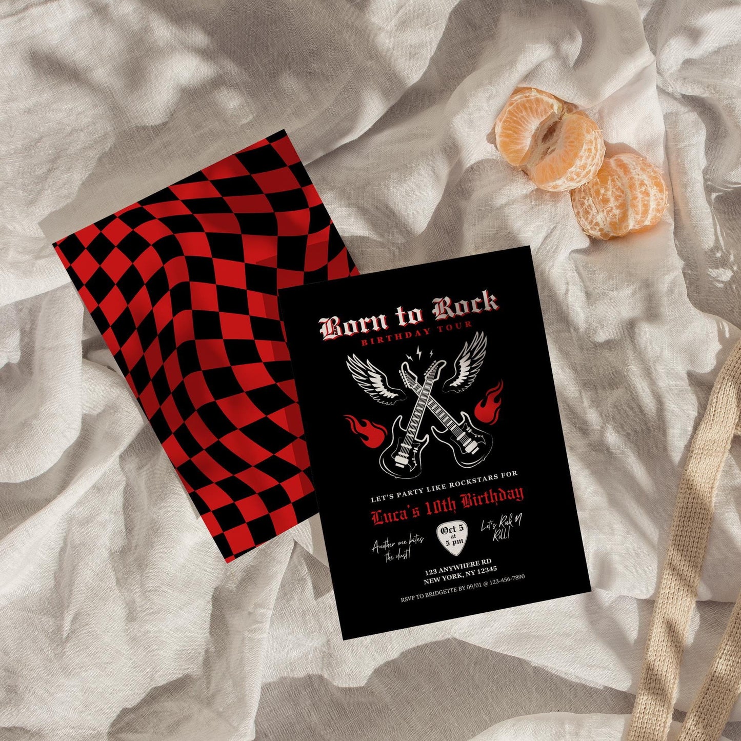 Rock N Roll Birthday Invitation Born to Rock Birthday Invitation Rockabilly Birthday Invite Alternative Birthday Rockabilly Birthday Invite