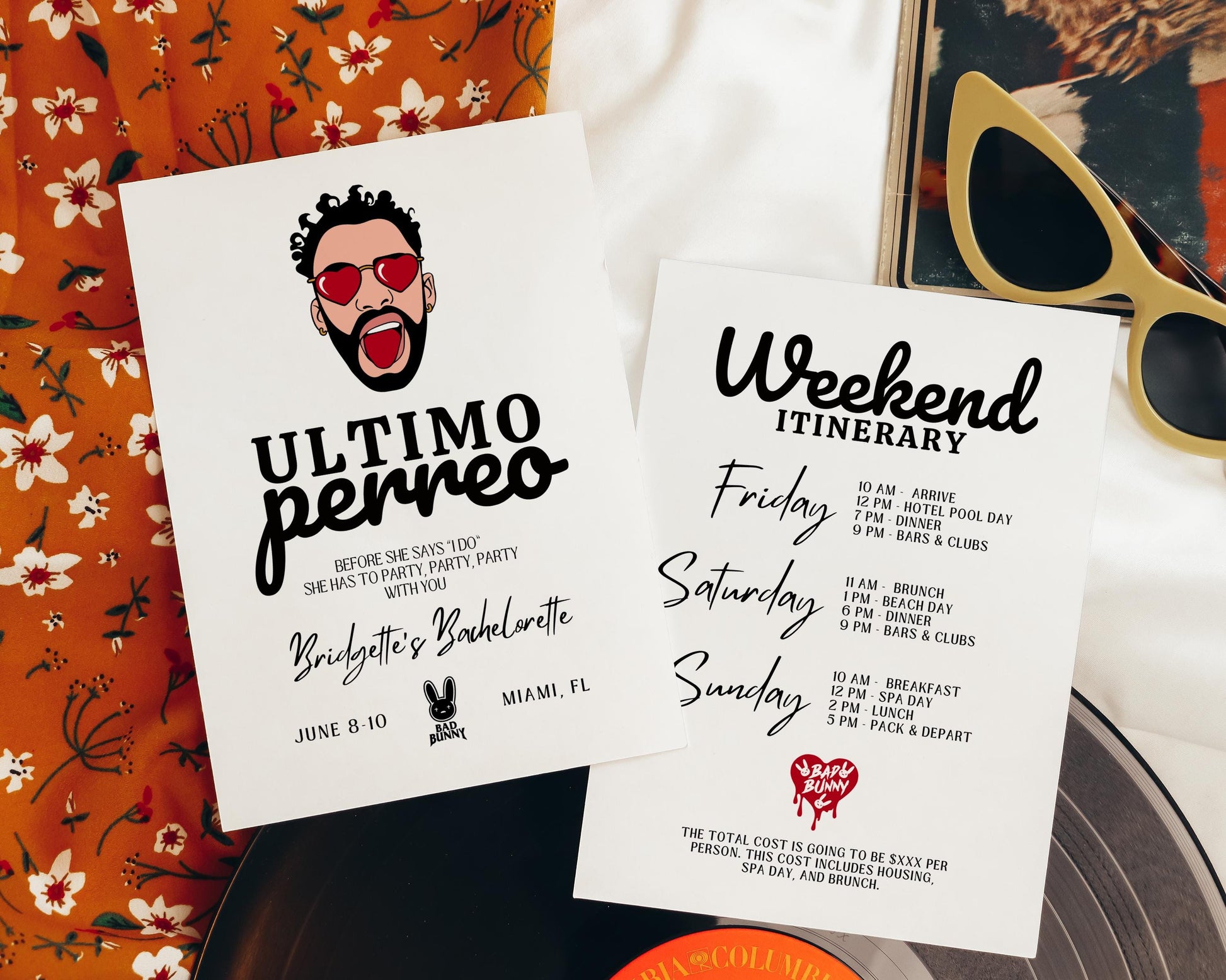 Ultimo Perreo Bachelorette Invite Template Bad Bunny Bachelorette Invitation Bachelorette Weekend Itinerary Despedida de Soltera Invitación