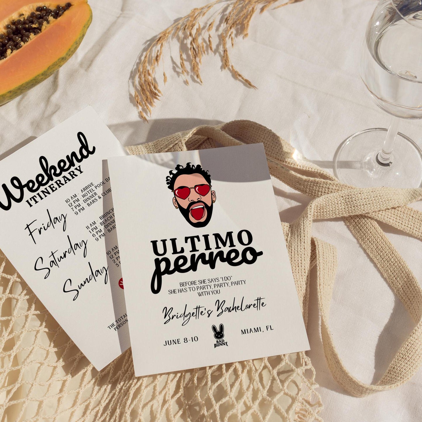 Ultimo Perreo Bachelorette Invite Template Bad Bunny Bachelorette Invitation Bachelorette Weekend Itinerary Despedida de Soltera Invitación