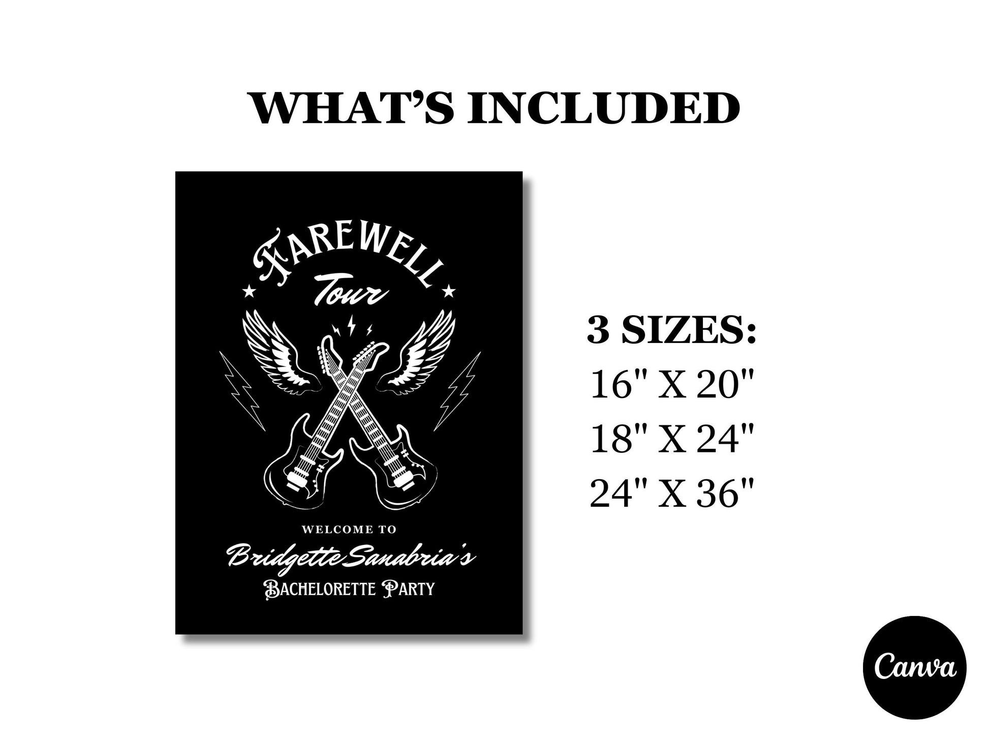 Farewell Tour Bachelorette Weekend Welcome Sign Rock N Roll Bachelorette Party Rockabilly Bachelorette Welcome Sign Template Hen Party Rock