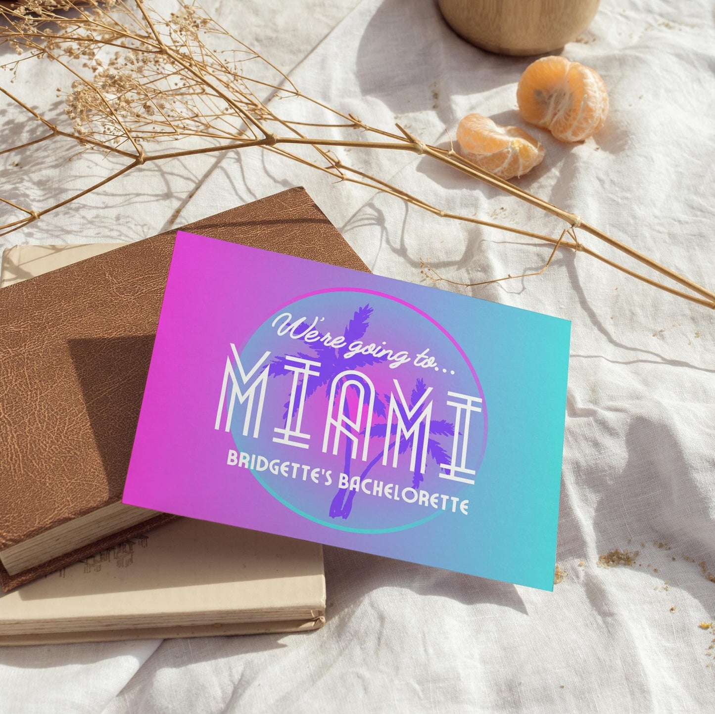 Miami Bachelorette Itinerary Miami Bachelorette Post Card Travel Itinerary Template Miami Vice Bachelorette Party Itinerary Template