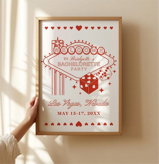 Lucky in Love Bachelorette Welcome Sign Las Vegas Bachelorette Sign Playing Cards Bachelorette Template Vintage Vegas Bachelorette Party