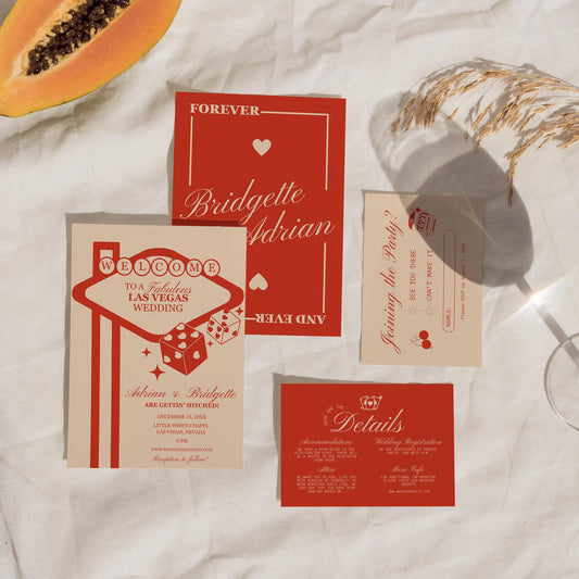 Lucky in Love Wedding Invitation Vegas Wedding Stationery Playing Cards Wedding Invitation Template Vintage Wedding Stationery Las Vegas