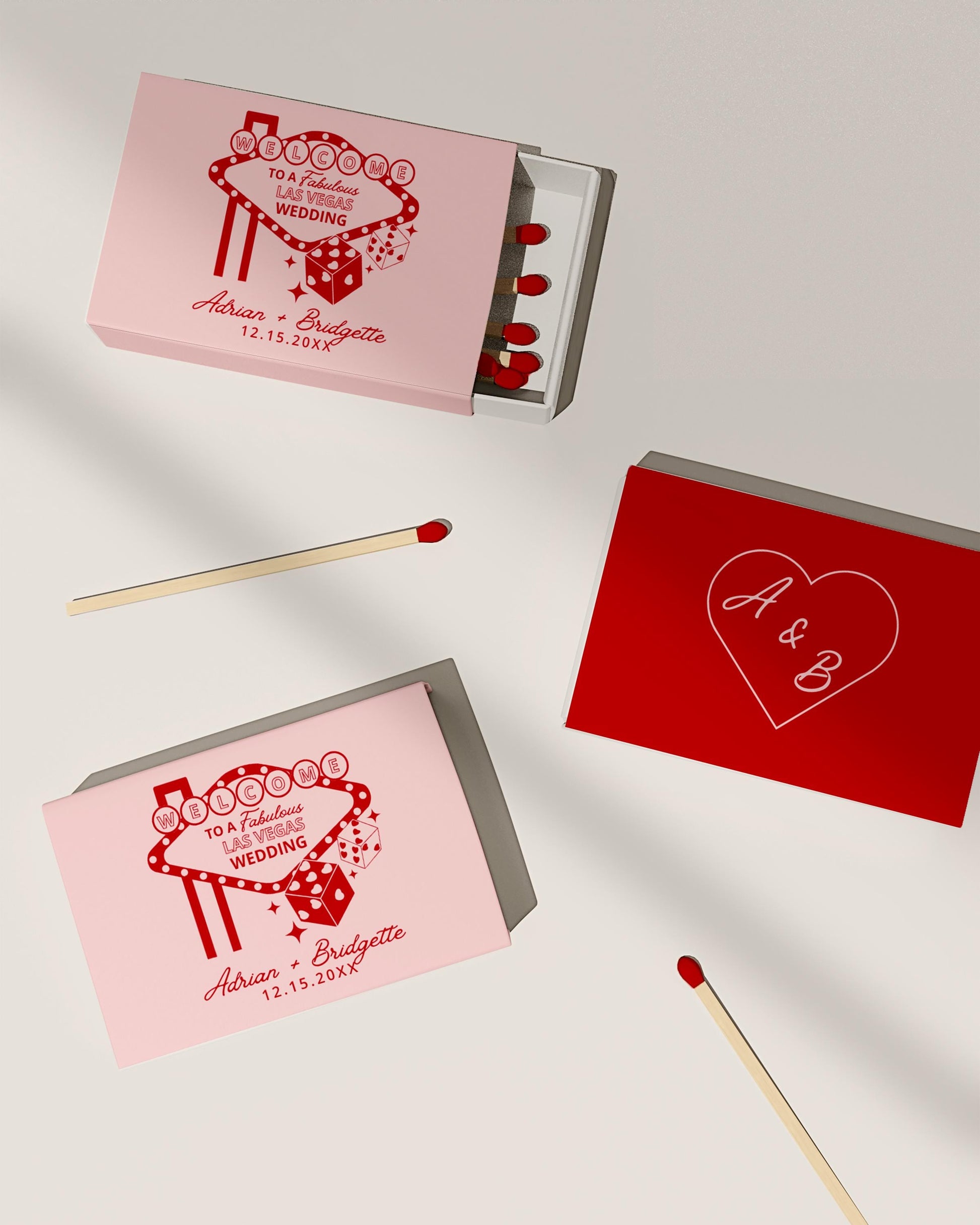 CUSTOM MATCHBOX FAVOR Template Hand Drawn Personalized Wedding Favor Las Vegas Matchbook Colorful Handwritten Vintage Wedding Vegas Theme