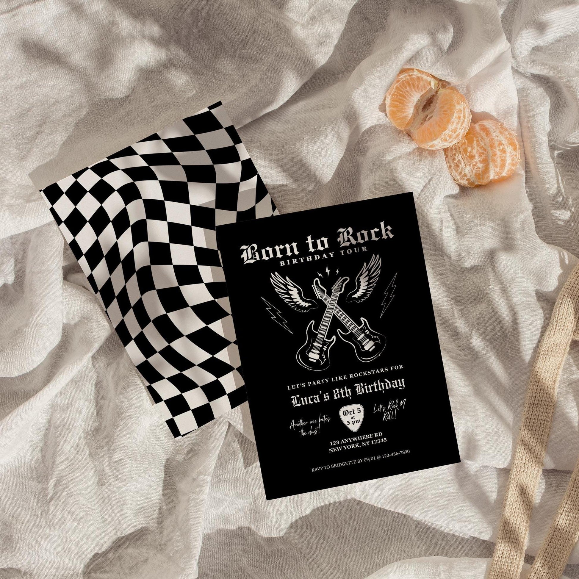 Rock N Roll Birthday Invitation Born to Rock Birthday Invitation Rockabilly Birthday Invite Alternative Birthday Rockabilly Birthday Invite