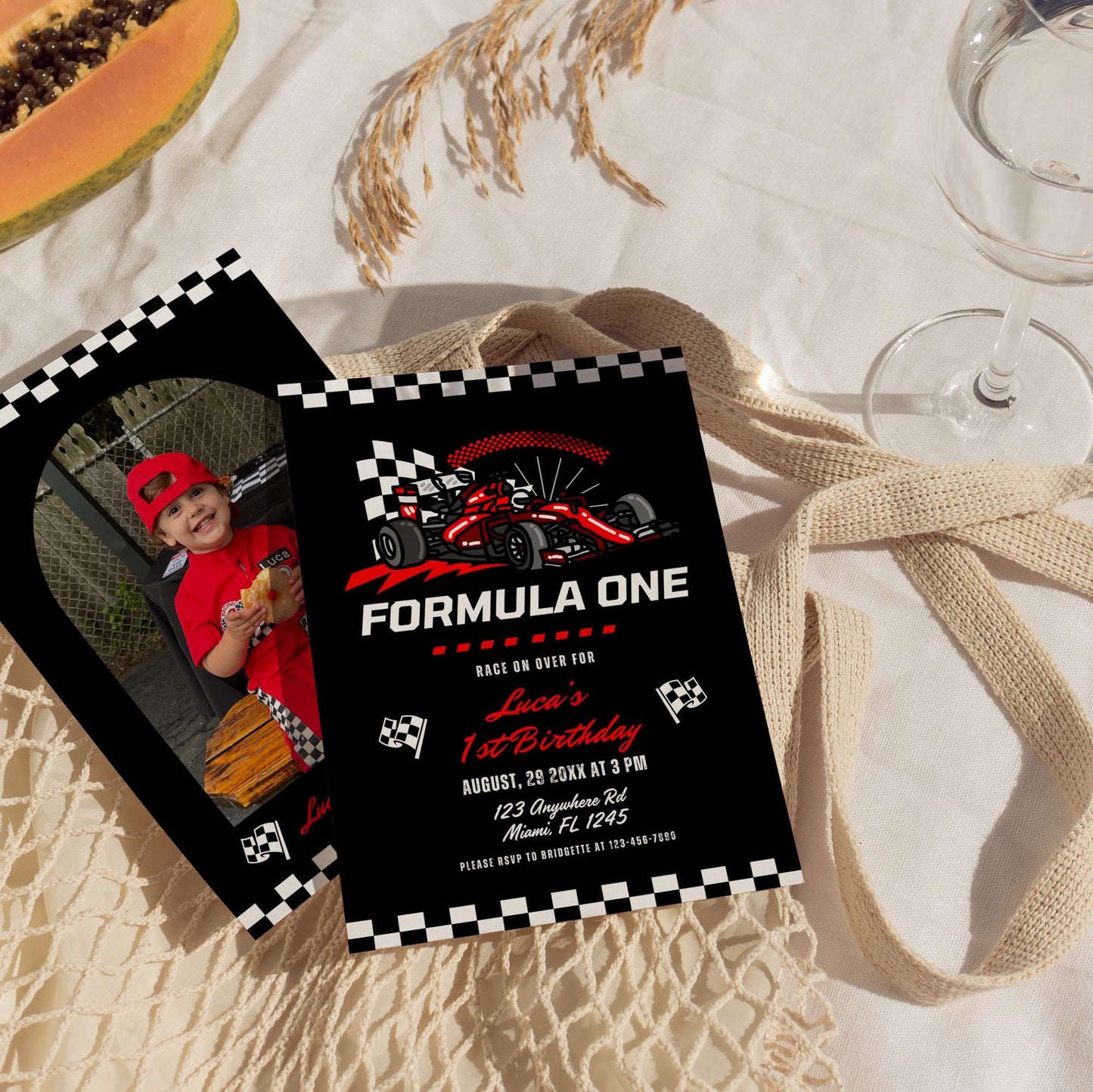 FORMULA ONE Birthday Theme 1st Birthday Party Invite Racing Birthday Race Car Theme F1 Birthday Invite Editable Template Speed Racer