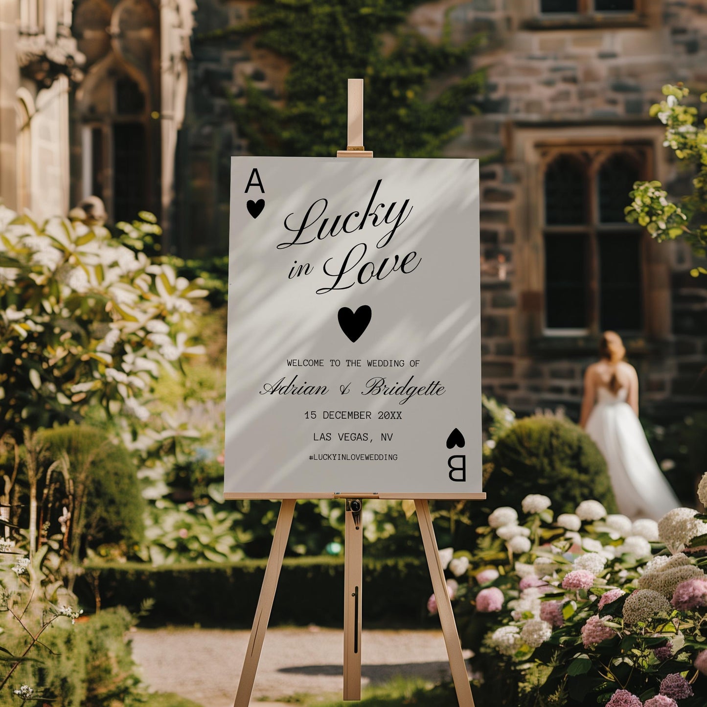 Vegas Wedding Bundle Editable Lucky in Love Wedding Invitation Template Vintage Vegas Wedding Bundle Hand Drawn Vegas Wedding Invitation