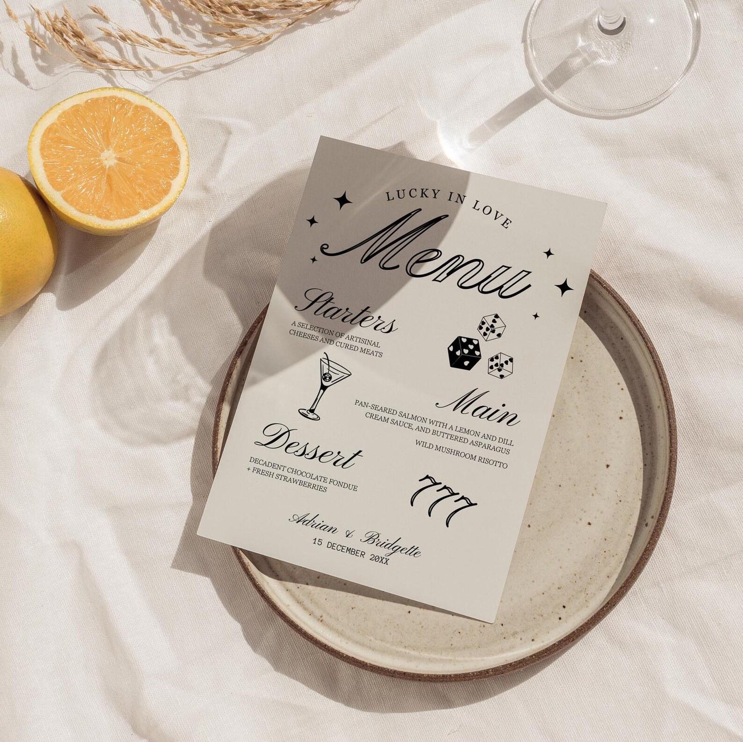 Vegas Wedding Bundle Editable Lucky in Love Wedding Invitation Template Vintage Vegas Wedding Bundle Hand Drawn Vegas Wedding Invitation