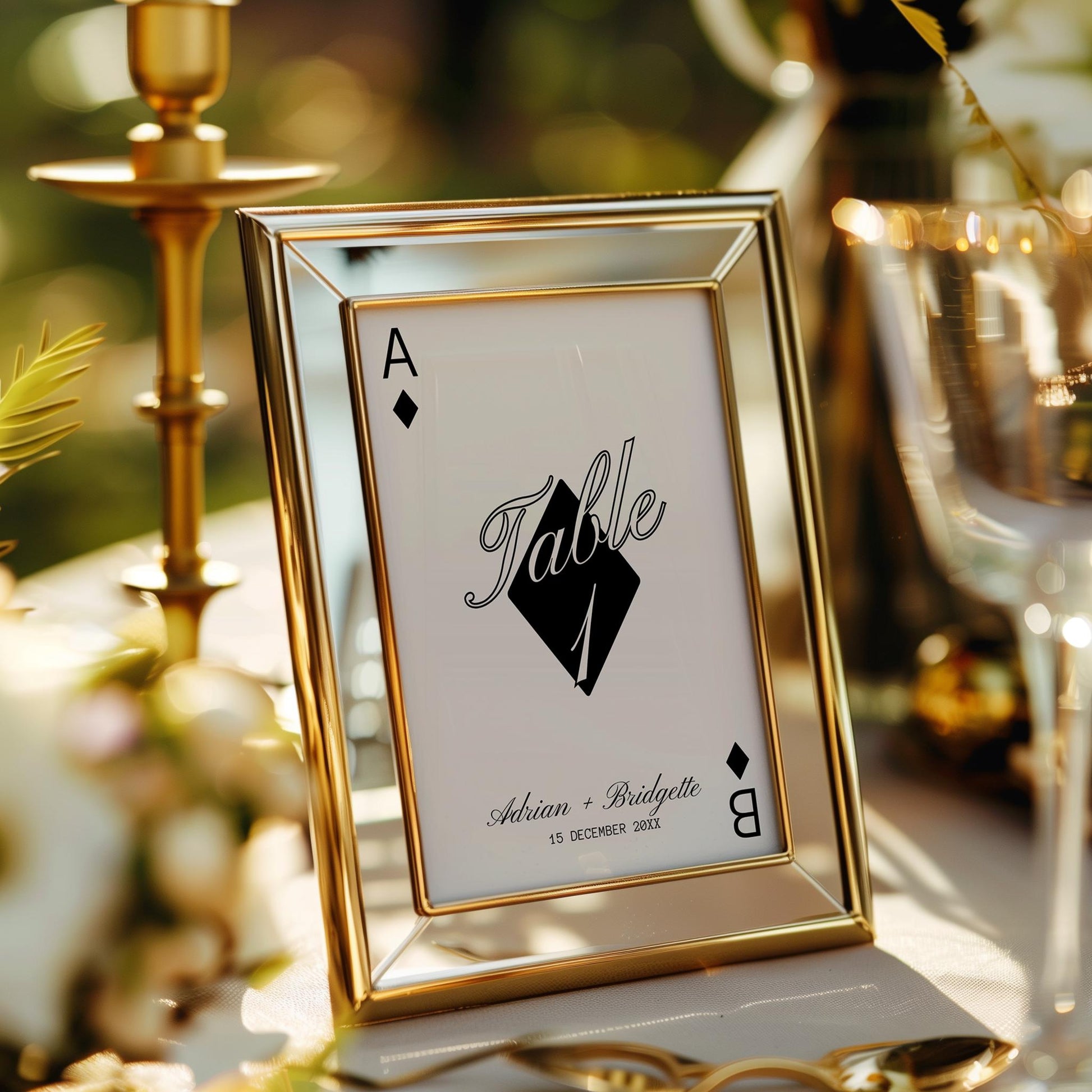 Lucky in Love Table Numbers Template Hand Drawn Vegas Wedding Stationery Playing Cards Wedding Signing Vintage Wedding Decor Las Vegas