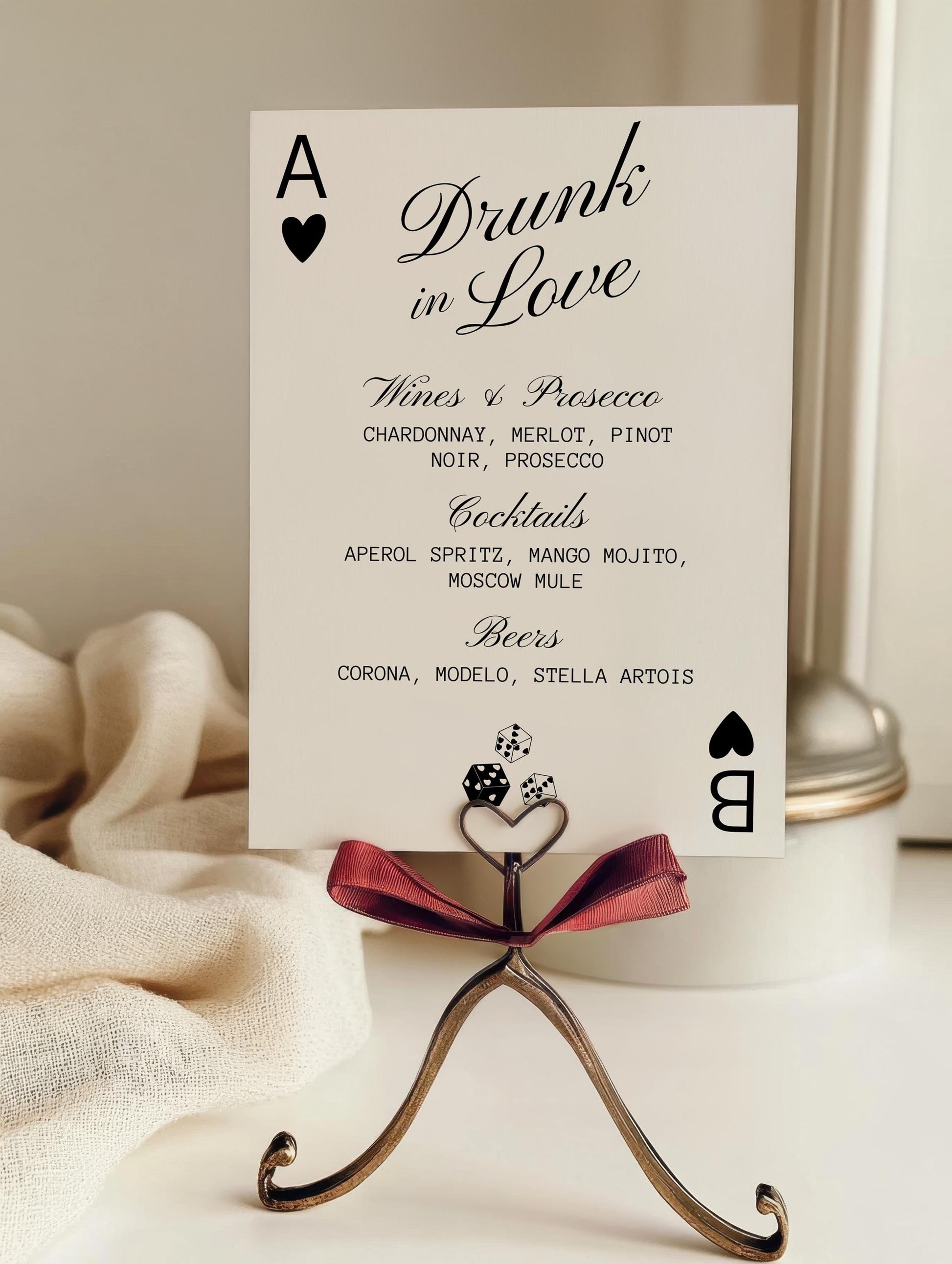 Lucky in Love Drink Menu Template Hand Drawn Wedding Bar Menu Vintage Wedding Signage Drunk in Love Drink Menu Vegas Wedding Quirky Wedding