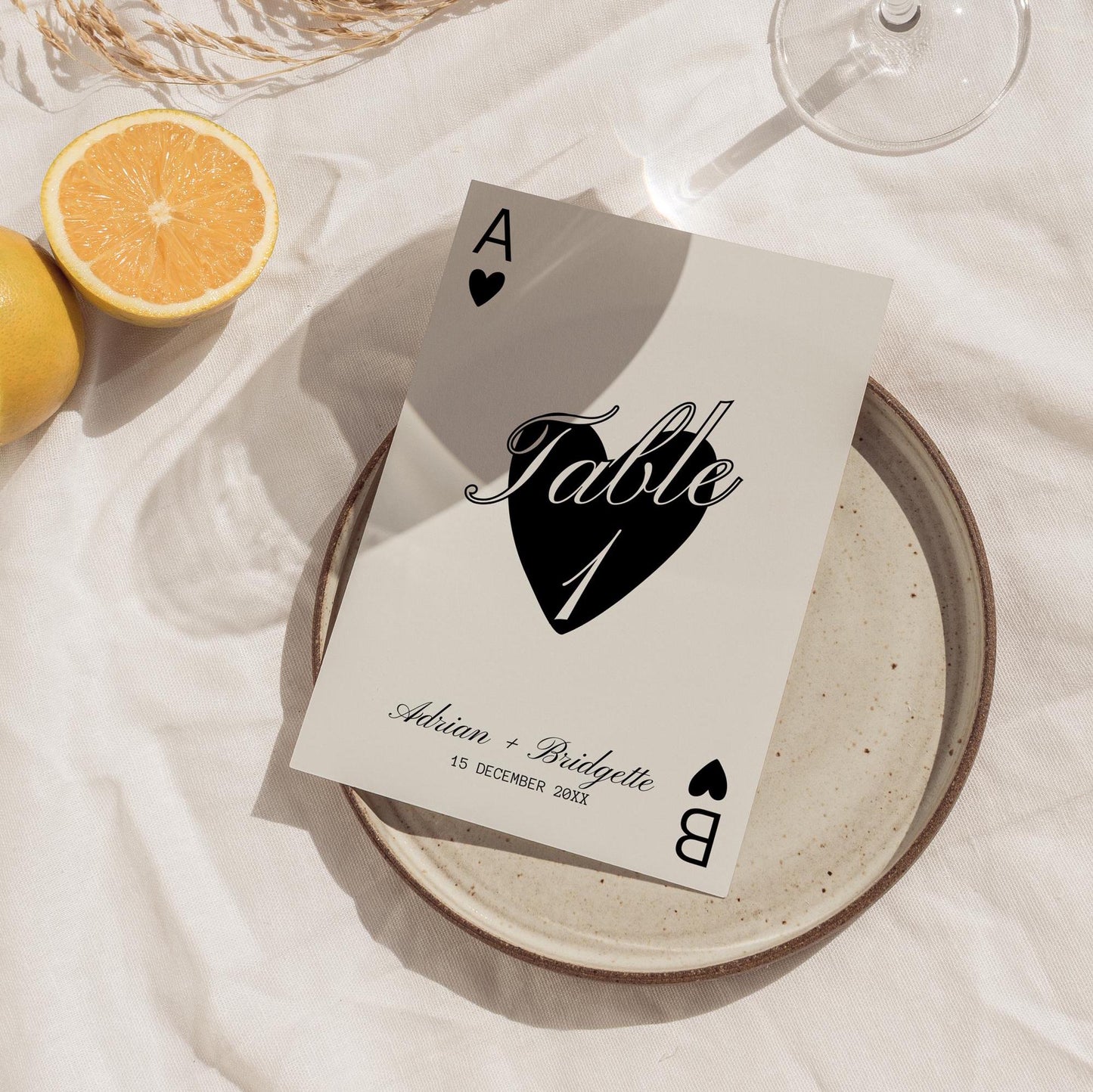 Lucky in Love Table Numbers Template Hand Drawn Vegas Wedding Stationery Playing Cards Wedding Signing Vintage Wedding Decor Las Vegas