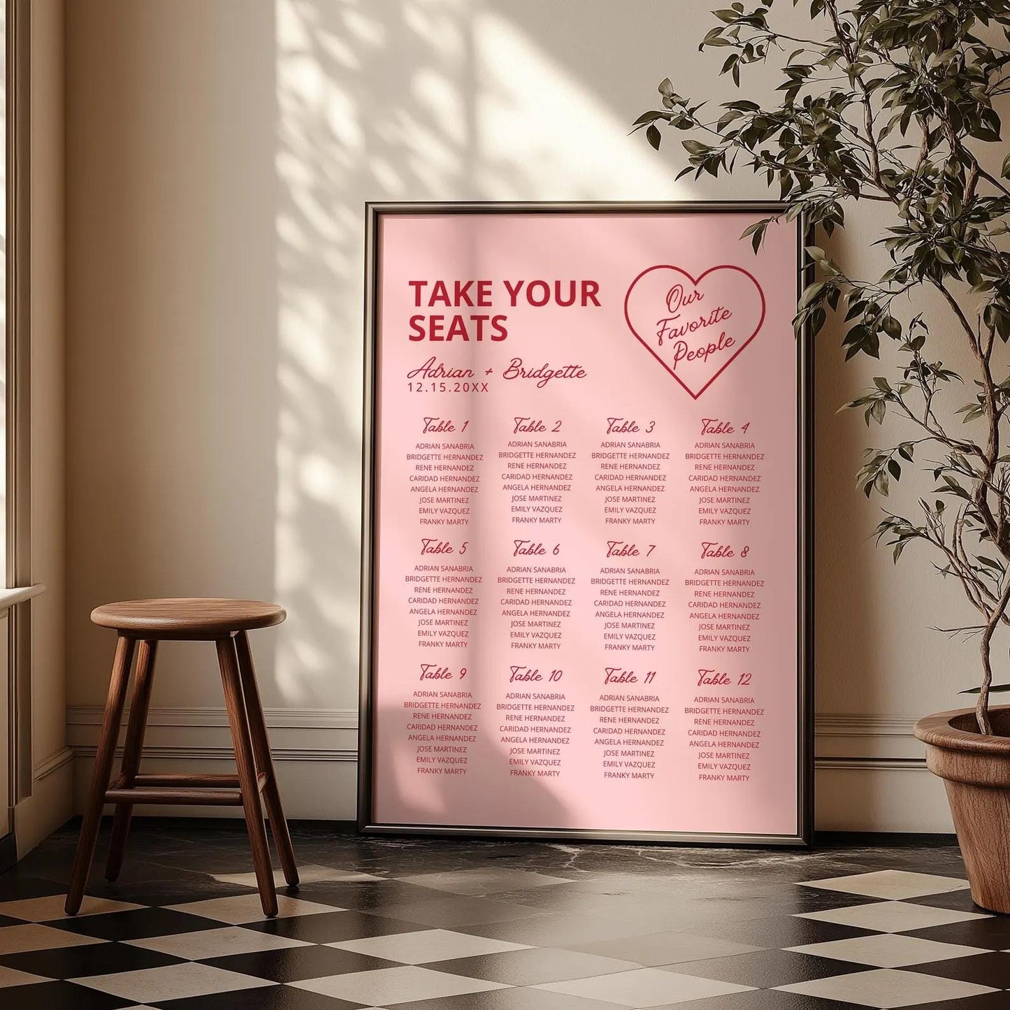 Vegas Wedding Template Bundle: Retro Hand-Drawn Illustrations (Digital Download, Canva Templates)