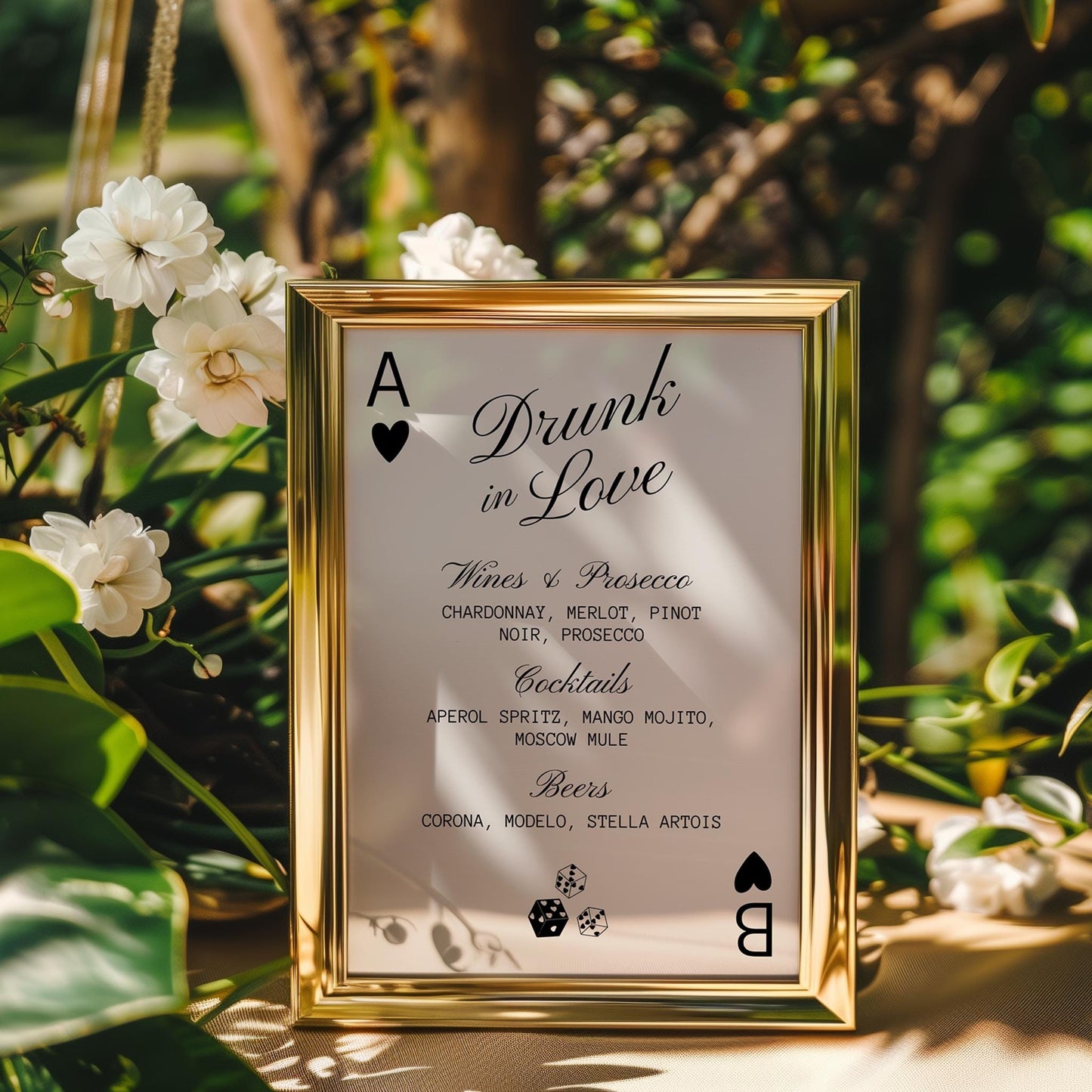 Lucky in Love Drink Menu Template Hand Drawn Wedding Bar Menu Vintage Wedding Signage Drunk in Love Drink Menu Vegas Wedding Quirky Wedding