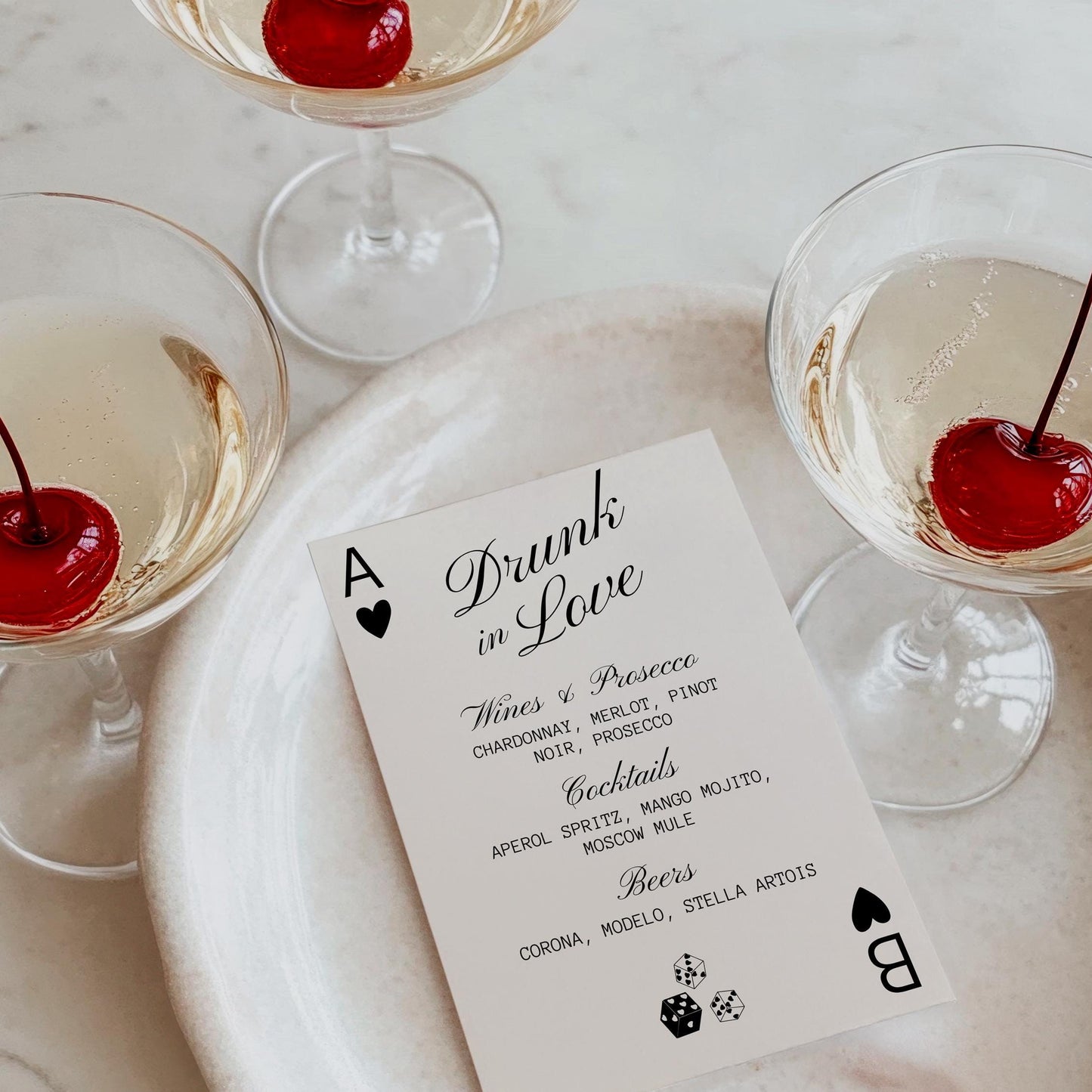 Lucky in Love Drink Menu Template Hand Drawn Wedding Bar Menu Vintage Wedding Signage Drunk in Love Drink Menu Vegas Wedding Quirky Wedding