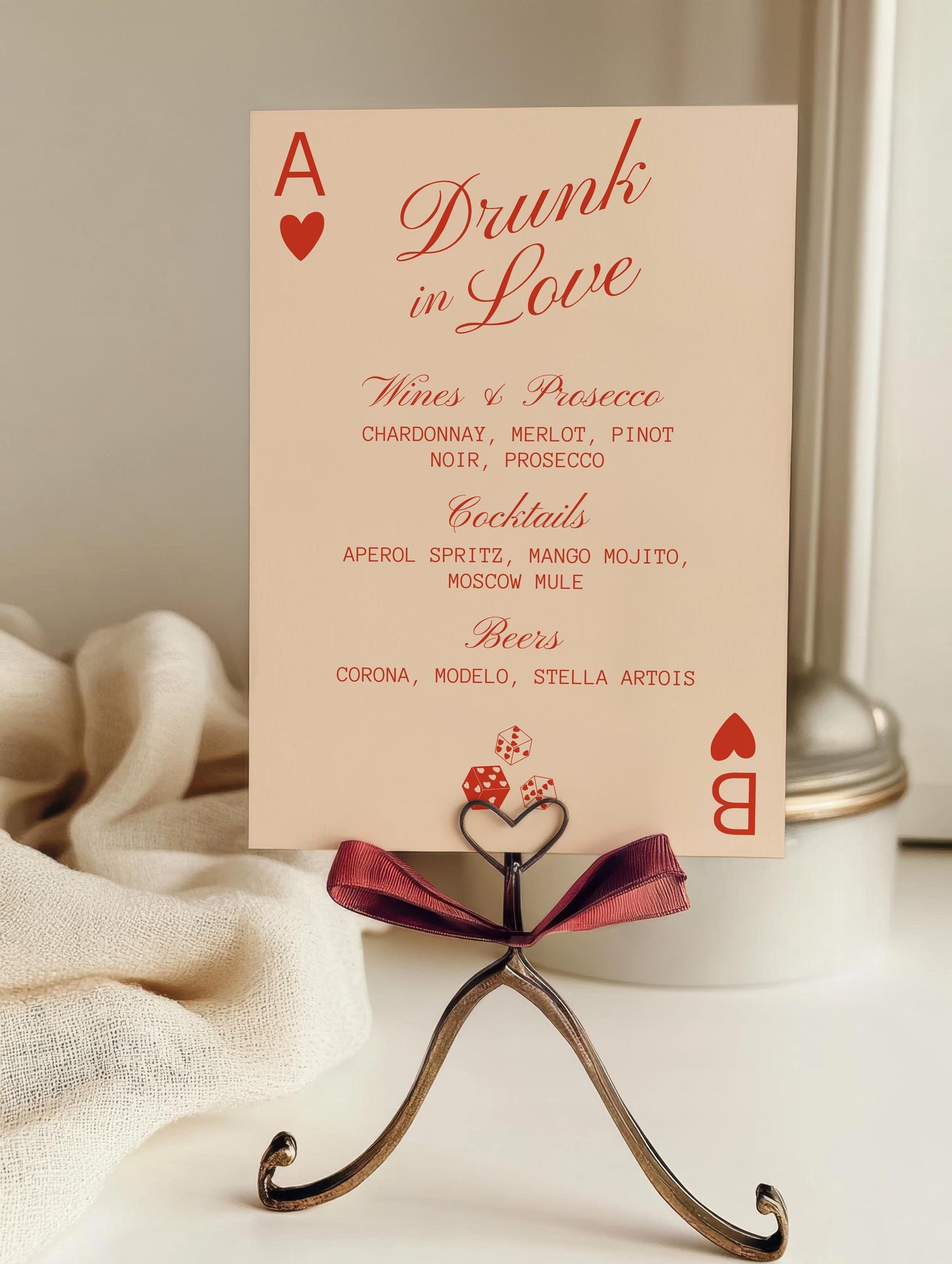 Lucky in Love Drink Menu Template Hand Drawn Wedding Bar Menu Vintage Wedding Signage Drunk in Love Drink Menu Vegas Wedding Quirky Wedding