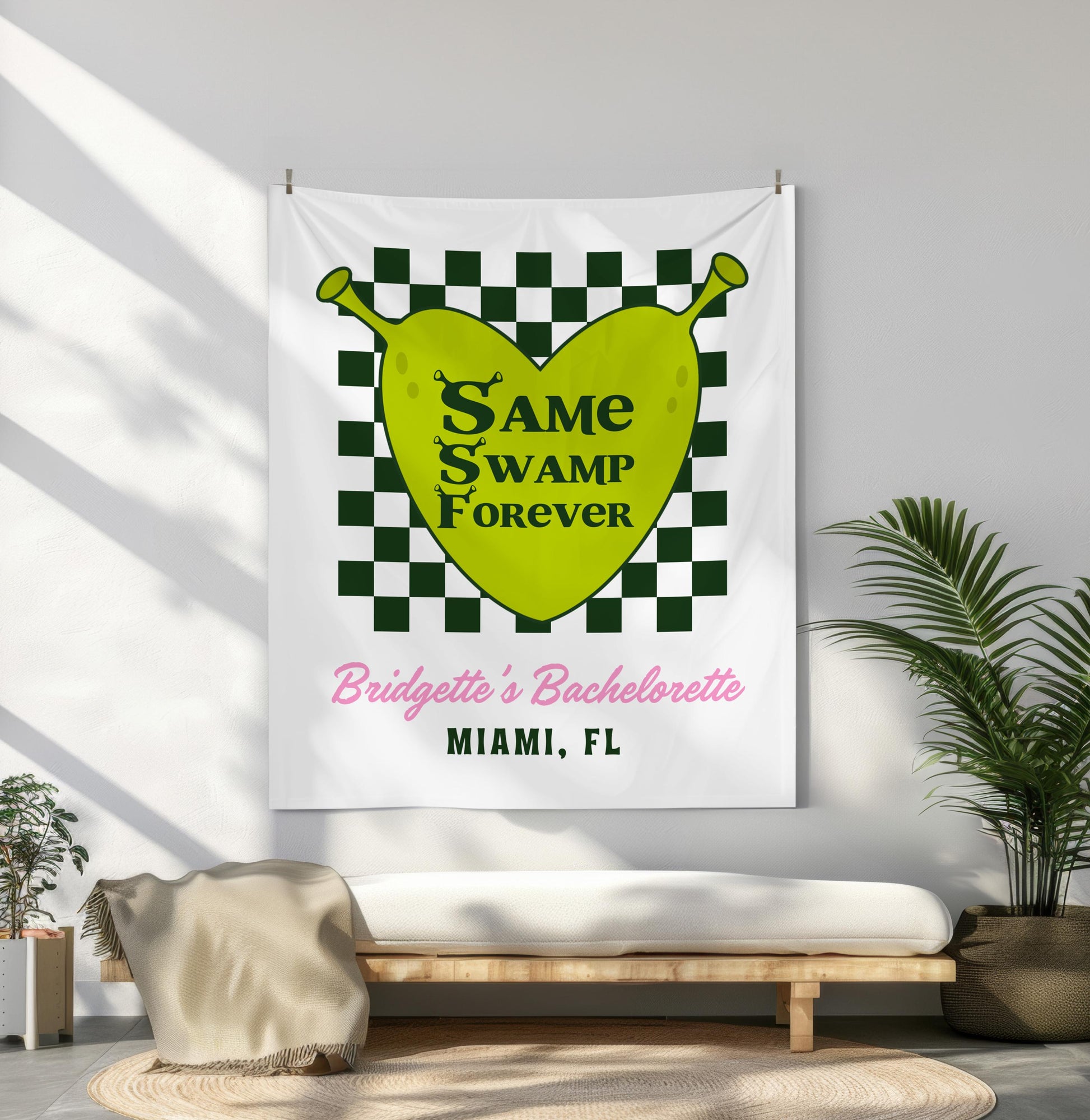 Custom Same Swamp Forever Bachelorette Banner Personalized Last Romp in the Swamp Bachelorette Party Tapestry Bachelorette Flag Bridal Party