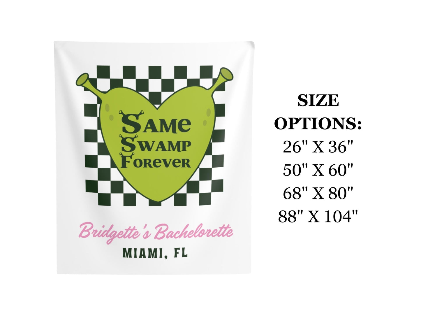 Custom Same Swamp Forever Bachelorette Banner Personalized Last Romp in the Swamp Bachelorette Party Tapestry Bachelorette Flag Bridal Party