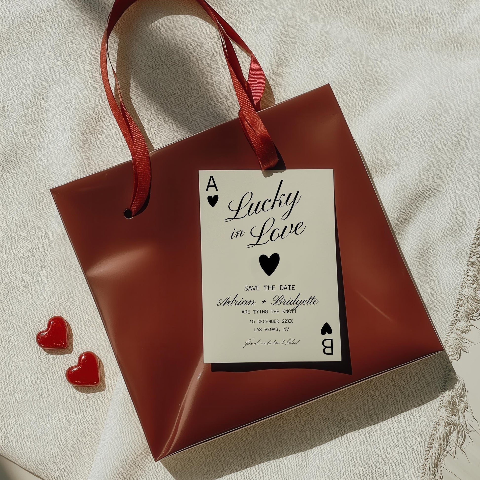 Lucky in Love Wedding Invitation Save the Date Vegas Wedding Playing Cards Wedding Invitation Template Vintage Wedding Template DIY