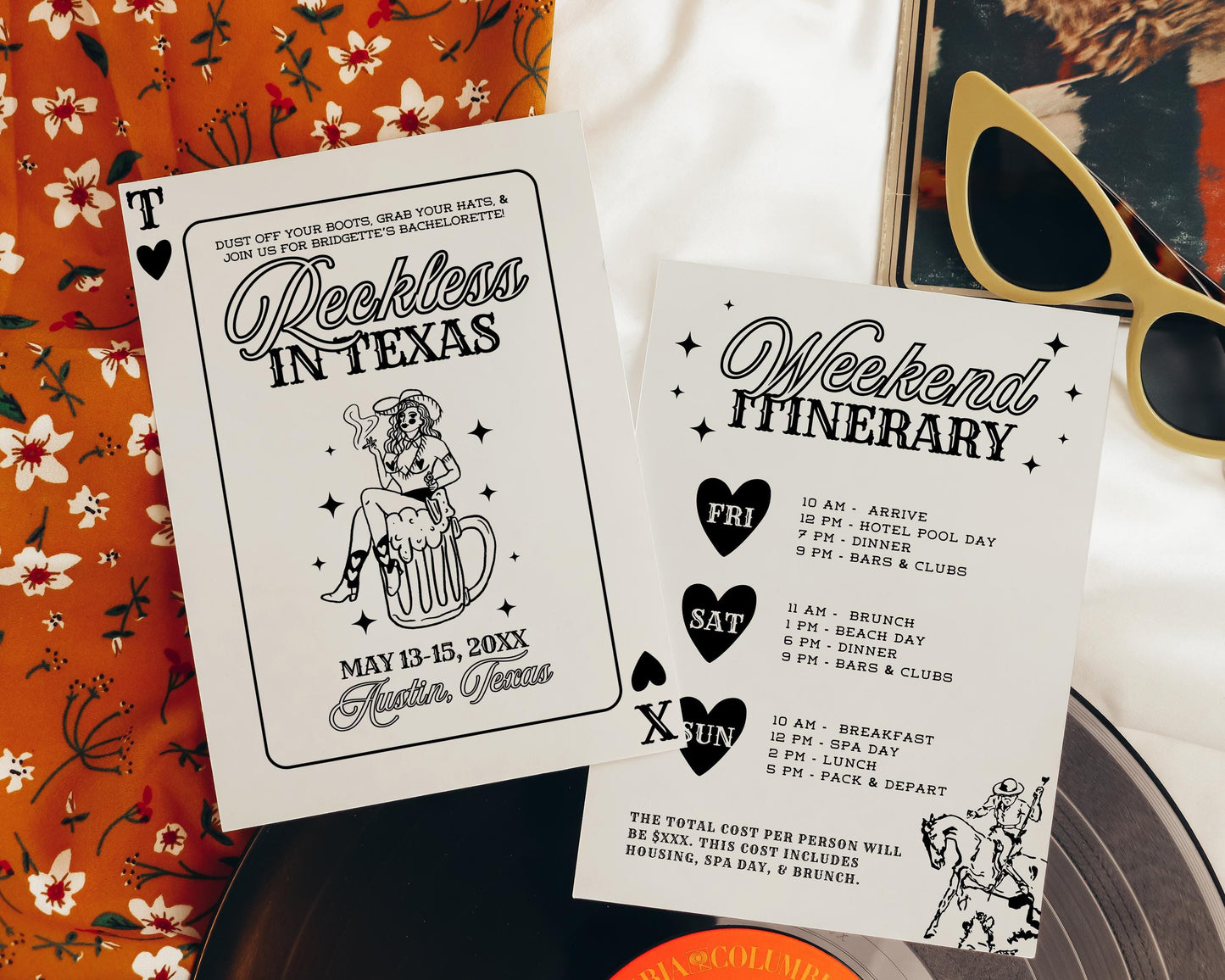 Reckless in Texas Bachelorette Rodeo Bachelorette Last Ride Bachelorette Last Rodeo Texas Bachelorette Hot Cowgirl Theme Bachelorette Invite