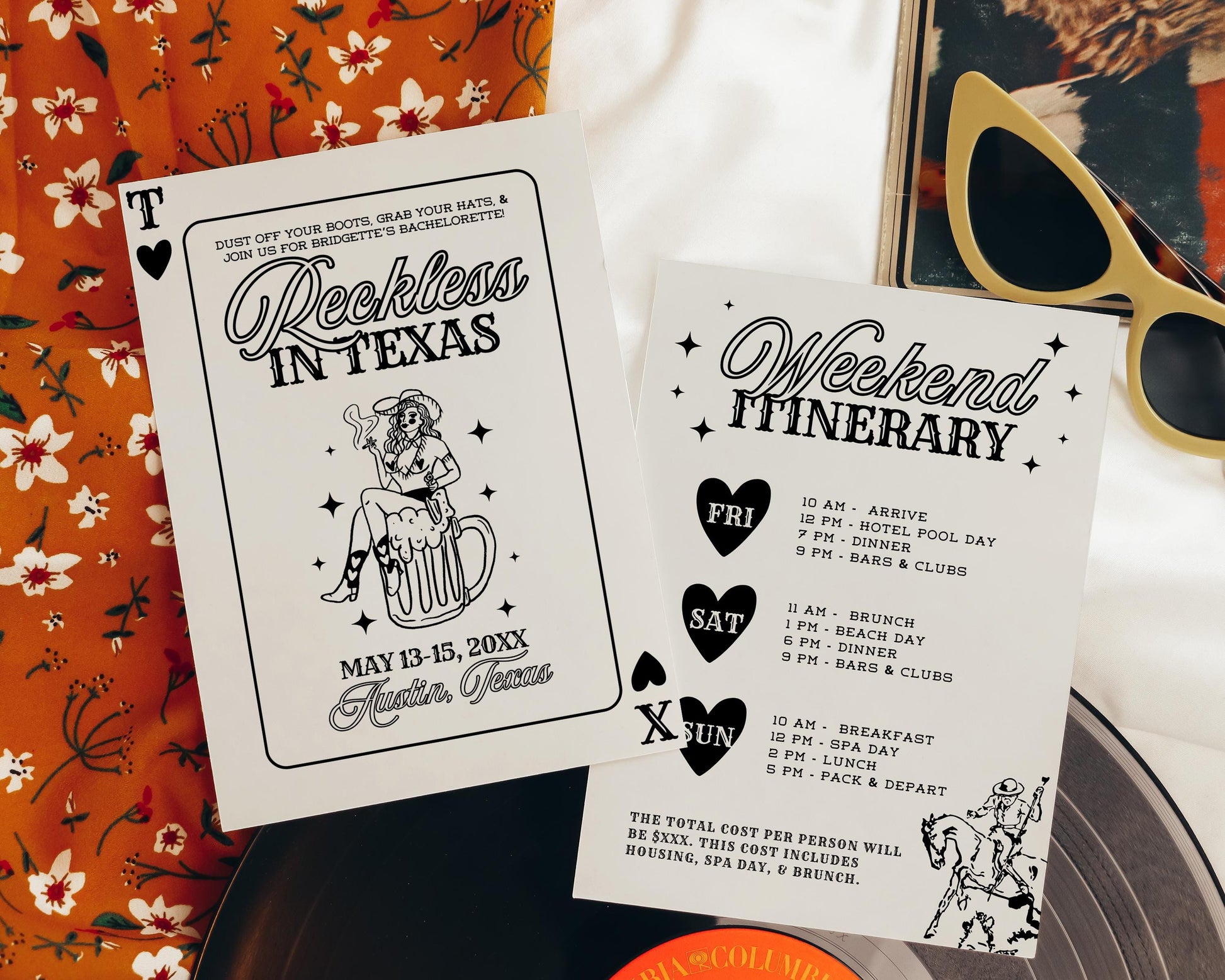 Reckless in Texas Bachelorette Rodeo Bachelorette Last Ride Bachelorette Last Rodeo Texas Bachelorette Hot Cowgirl Theme Bachelorette Invite