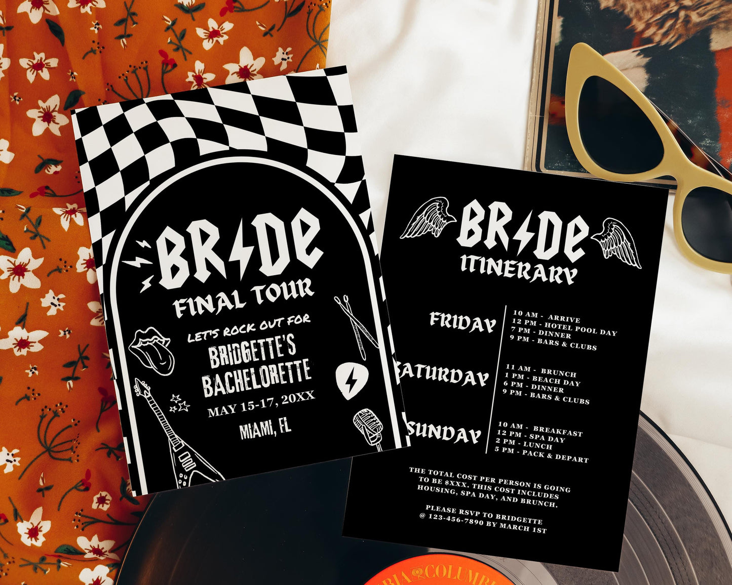 Rock Bachelorette Tour Invitation Template Rock Bachelorette Party Alternative Bach Tour Rock N Roll Bachelorette Farewell Tour Bachelorette