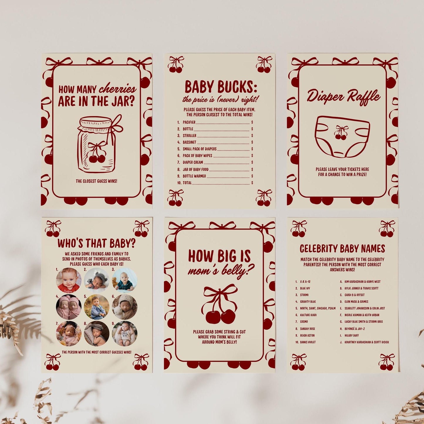 Cherry On Top Baby Shower Bundle Template Baby Sprinkle Our Little Cherry On Top Hand Drawn Coquette Ribbon Editable Cherry on Top Theme