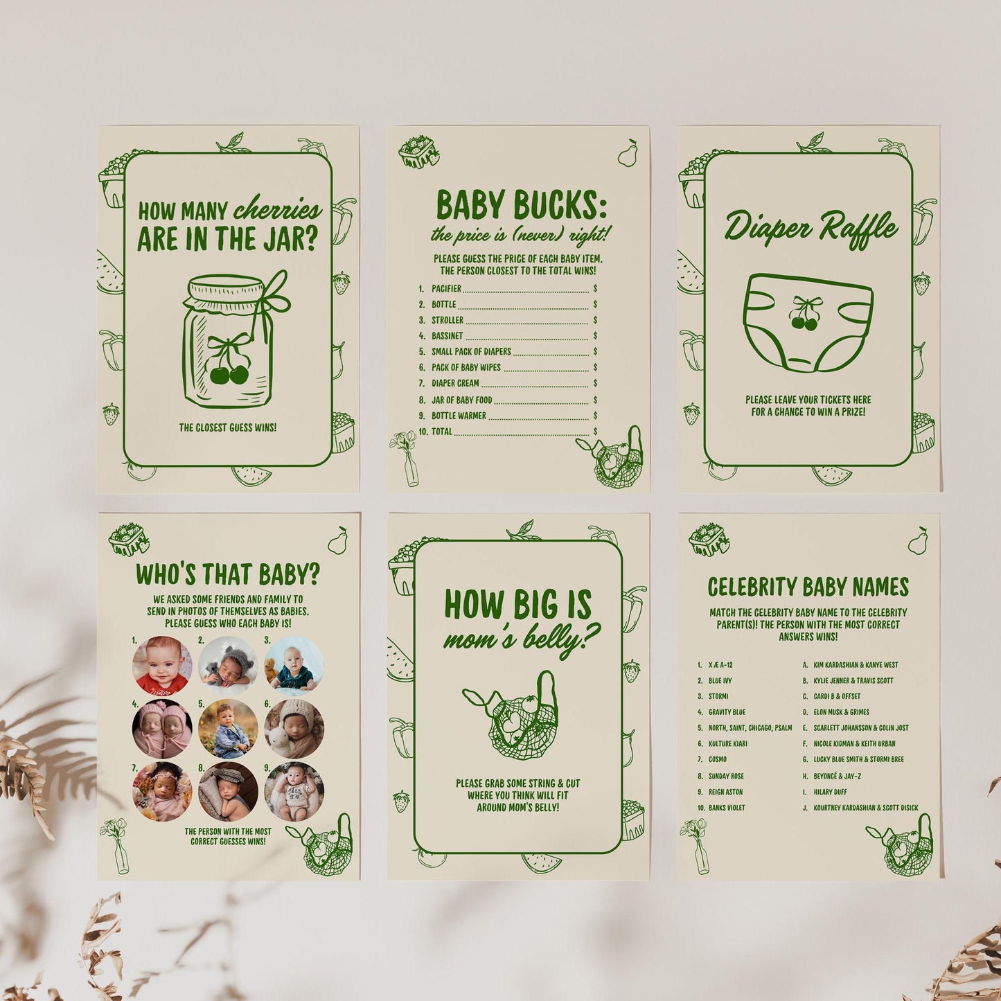 Locally Grown Baby Shower Bundle Templates Colorful Farmers Market Baby Shower Locally Produced Baby Sprinkle Hand Drawn Whimsical Doodles