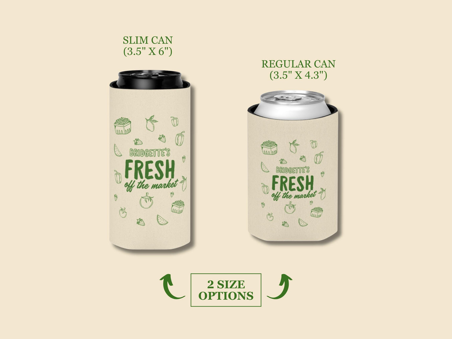 Fresh Off the Market Can Cooler Farmers Market Theme Bridal Shower Koozie Bachelorette Party Favors Bachelorette Can Huggers Custom Favors