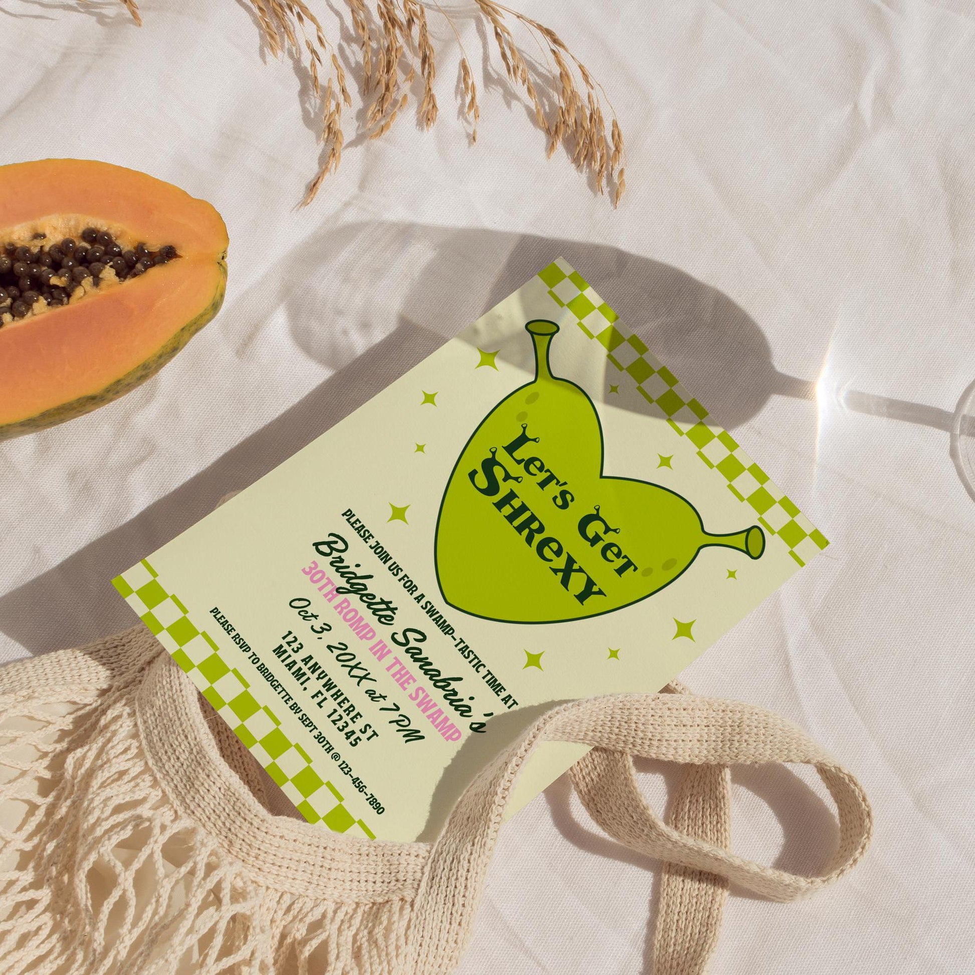 Let's Get Shrexy Birthday Invite Template 30th Romp in the Swamp Birthday Party Digital Invite Shrexy Birthday Funny Ogre Birthday Party