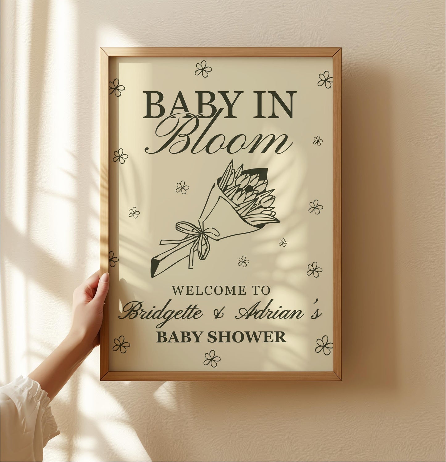 Baby in Bloom Baby Shower Welcome Sign Template Locally Grown Baby Shower Farmers Market Baby Sprinkle Whimsical Hand Drawn Baby Shower