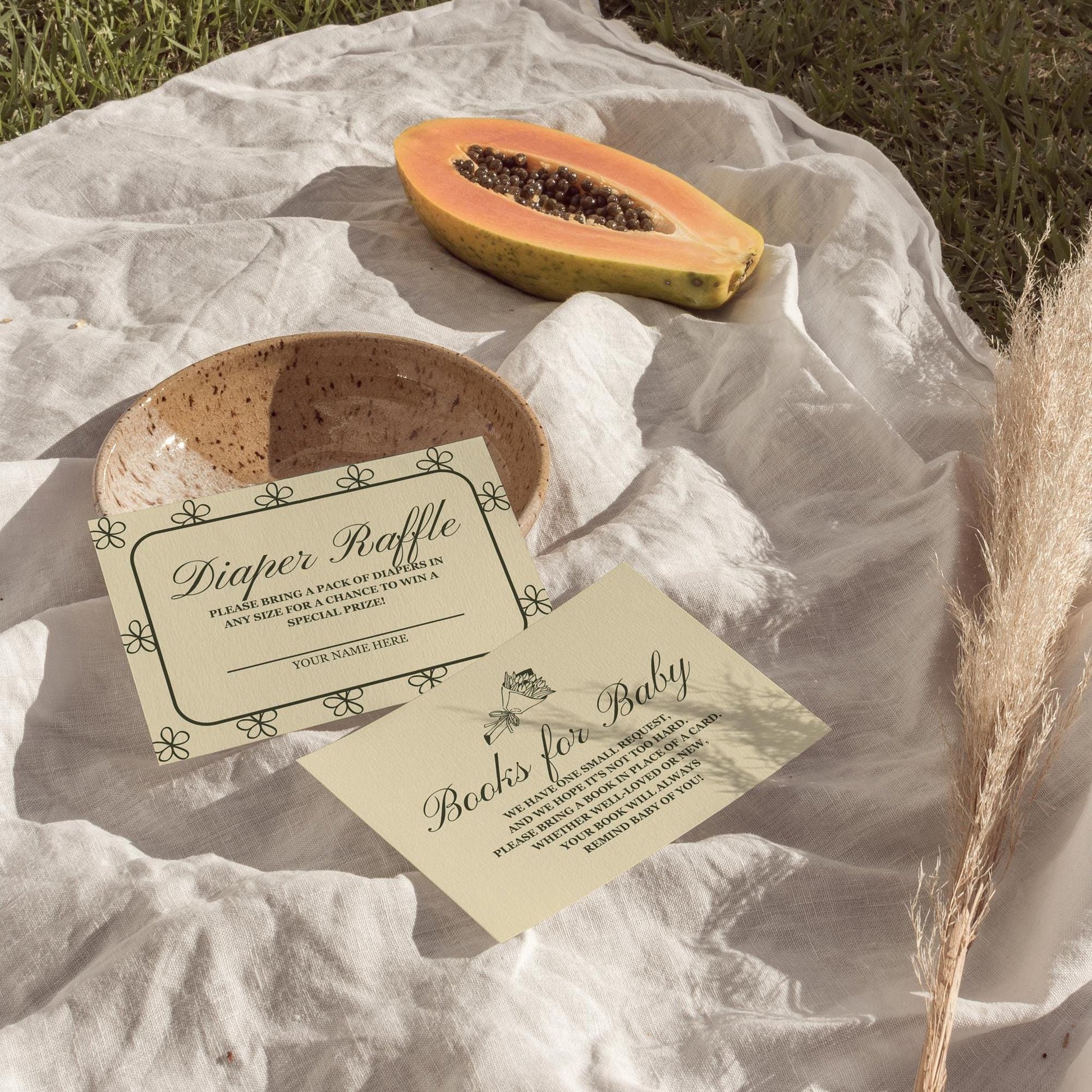 Baby in Bloom Baby Shower Bundle Templates Hand Drawn Whimsical Farmers Market Baby Shower Locally Grown Custom Invitation Baby Sprinkle