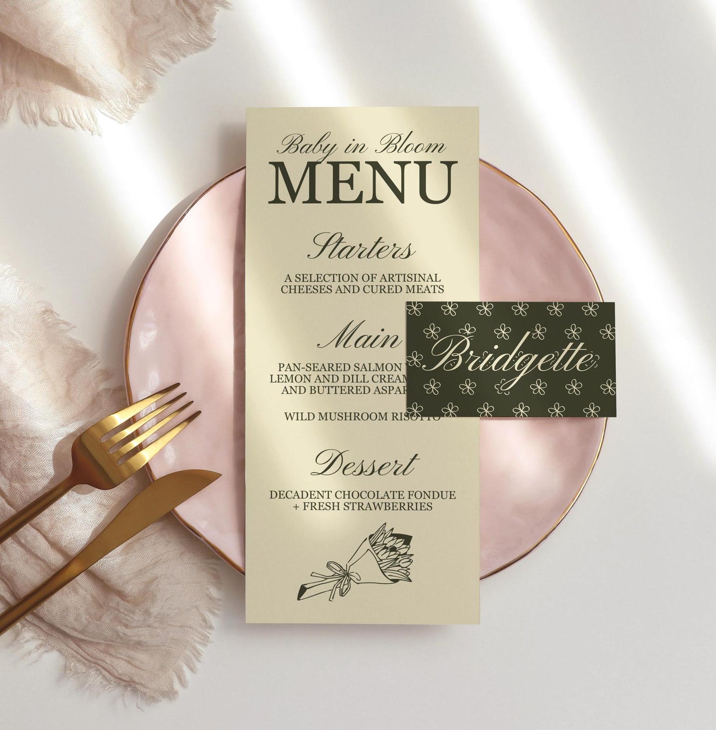 Baby in Bloom Shower Bundle: Hand-Drawn Templates (Digital Download, Canva Templates)