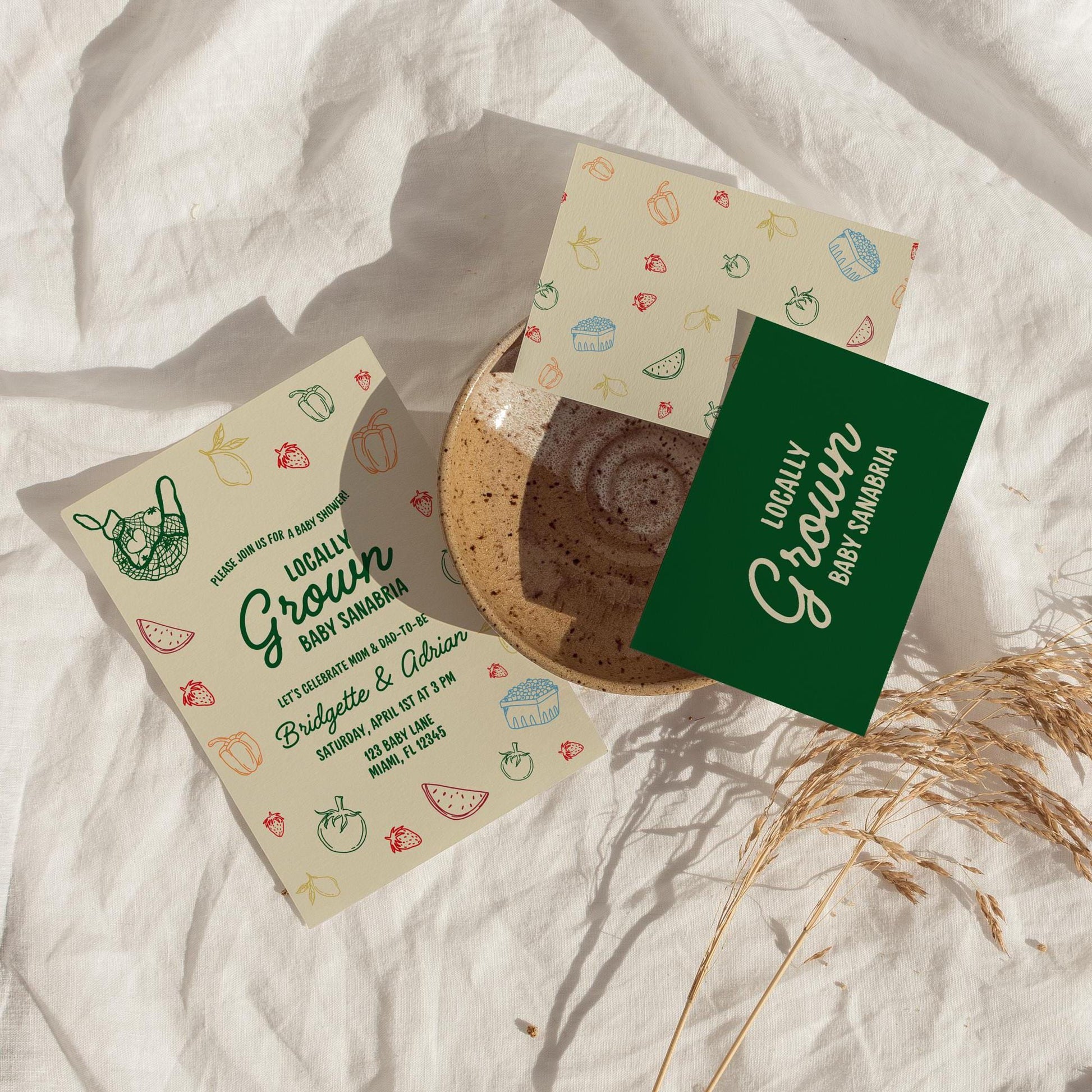 Locally Grown Baby Shower Invite Template Colorful Farmers Market Baby Shower Locally Produced Baby Sprinkle Hand Drawn Baby Shower Invite