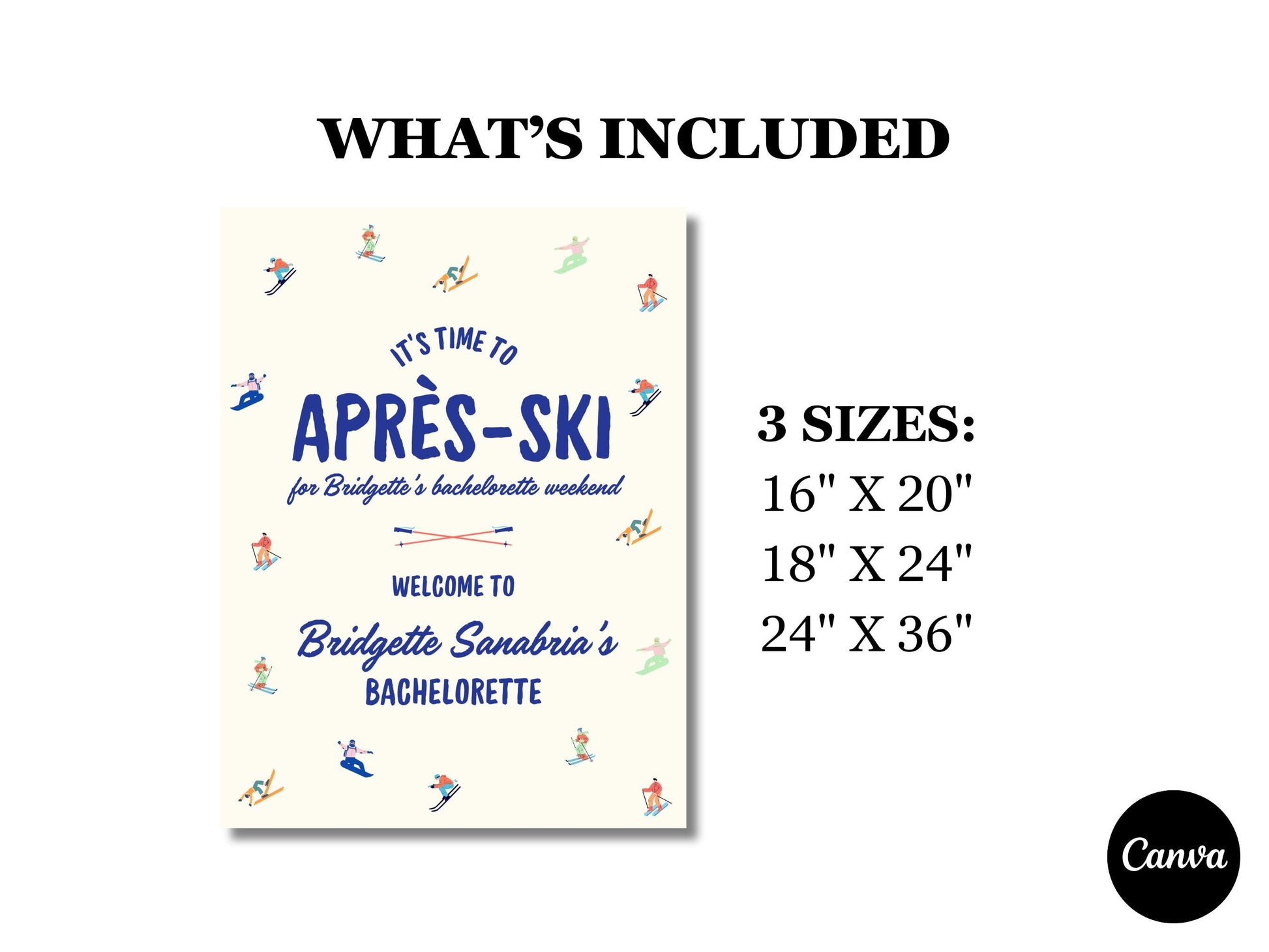 Après-Ski Bachelorette Party Welcome Sign Template Editable Winter Ski Trip Bachelorette Party Sign Snow Hen Party Girls Weekend Trip Banner