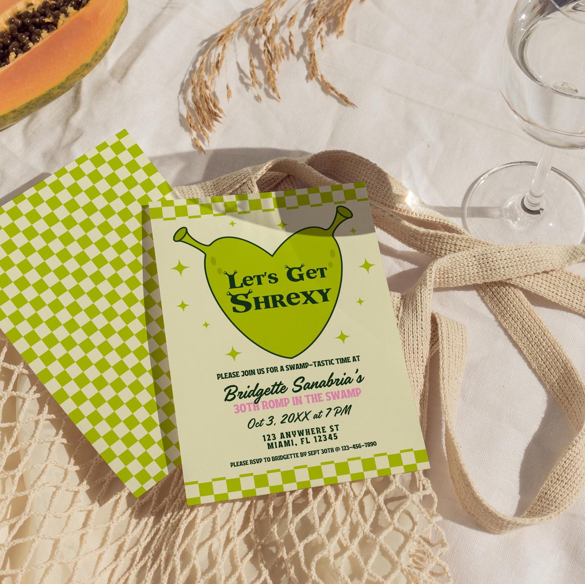 Let's Get Shrexy Birthday Invite Template 30th Romp in the Swamp Birthday Party Digital Invite Shrexy Birthday Funny Ogre Birthday Party