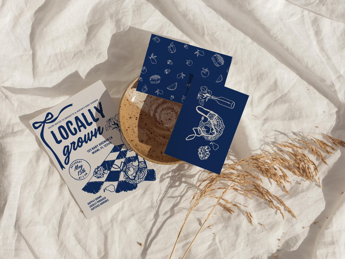 Locally Grown Baby Shower Invite Template Farmers Market Baby Shower Locally Produced Baby Sprinkle Whimsical Doodles Hand Drawn Baby Shower