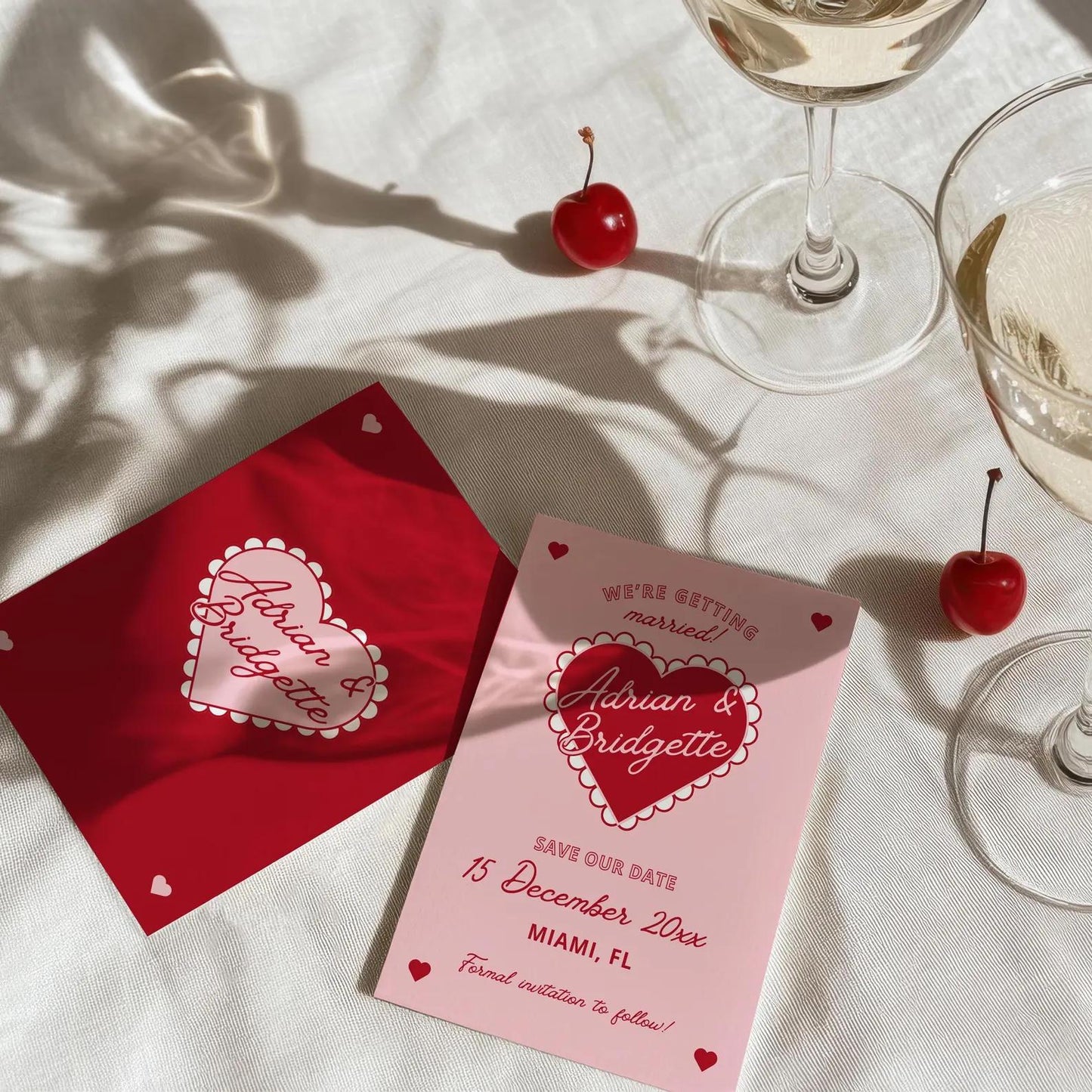 WEDDING TEMPLATES BUNDLE Whimsical Wedding Suite Hand Drawn Retro Heart Wedding Stationery Vintage Wedding Invitation Colorful Wedding Suite