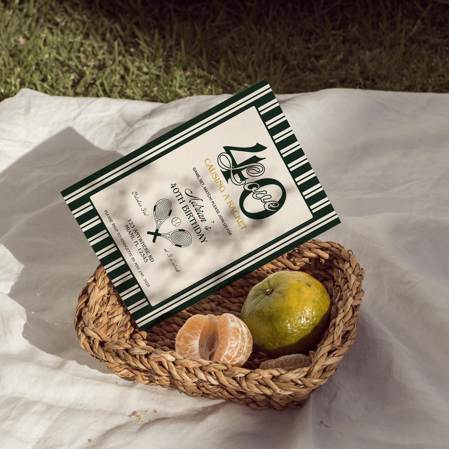 40 Love Tennis Birthday 40th Birthday Party 40-Love Theme Tennis Tournament Causing A Racket Birthday Party Invitation Template Old Money