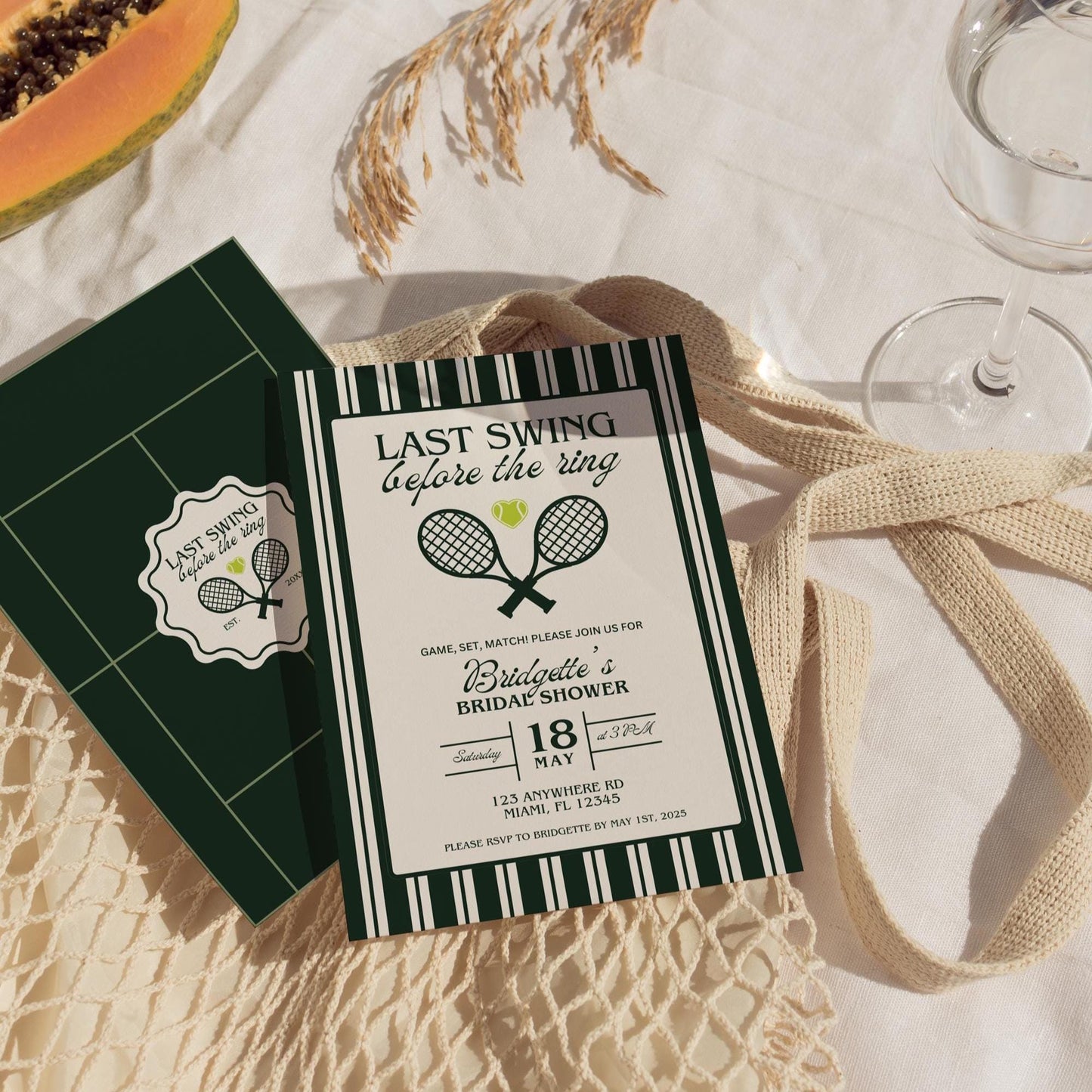 Tennis Bridal Shower Bundle Templates Editable Invitation Bridal Shower Games Classy Country Club Bridal Shower Decor Custom Welcome Sign