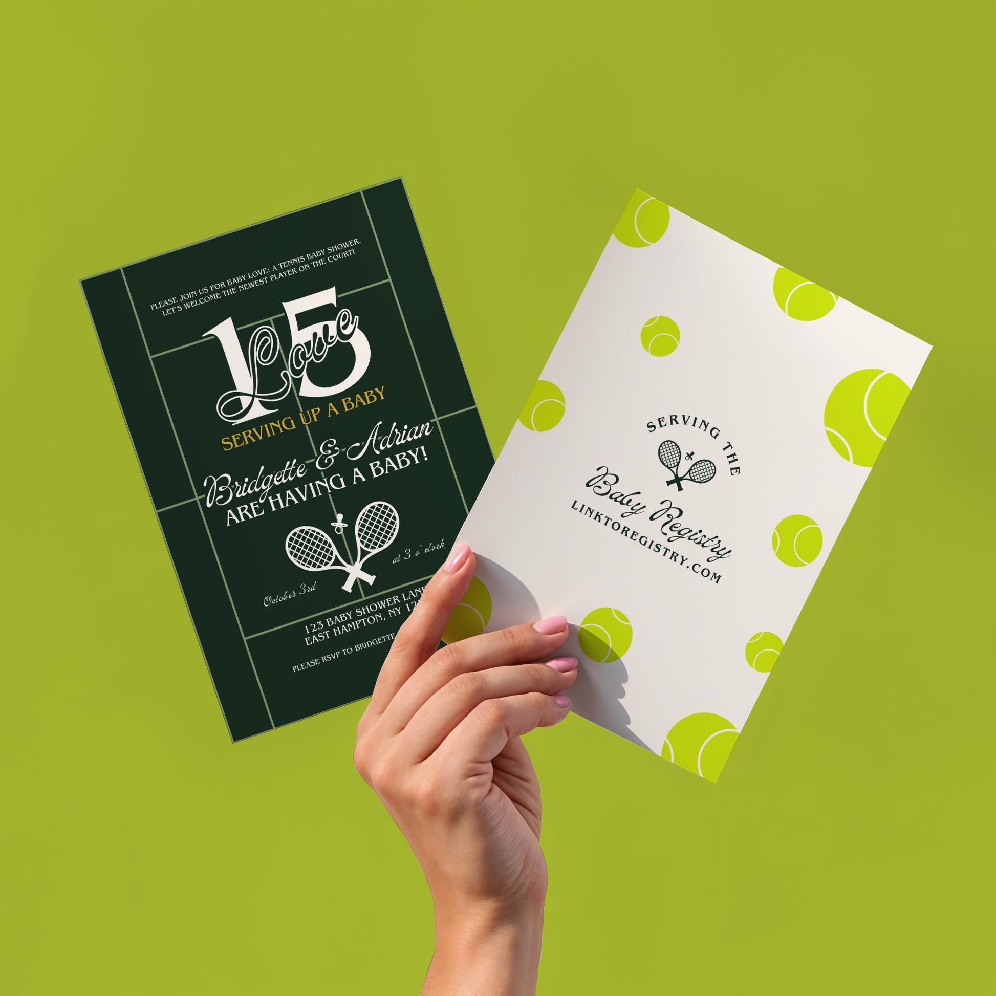 Tennis Baby Shower Invitation Template Serving Up a Baby Preppy Tennis Club Baby Shower 15-Love Tennis Baby Love Old Money Varsity Core