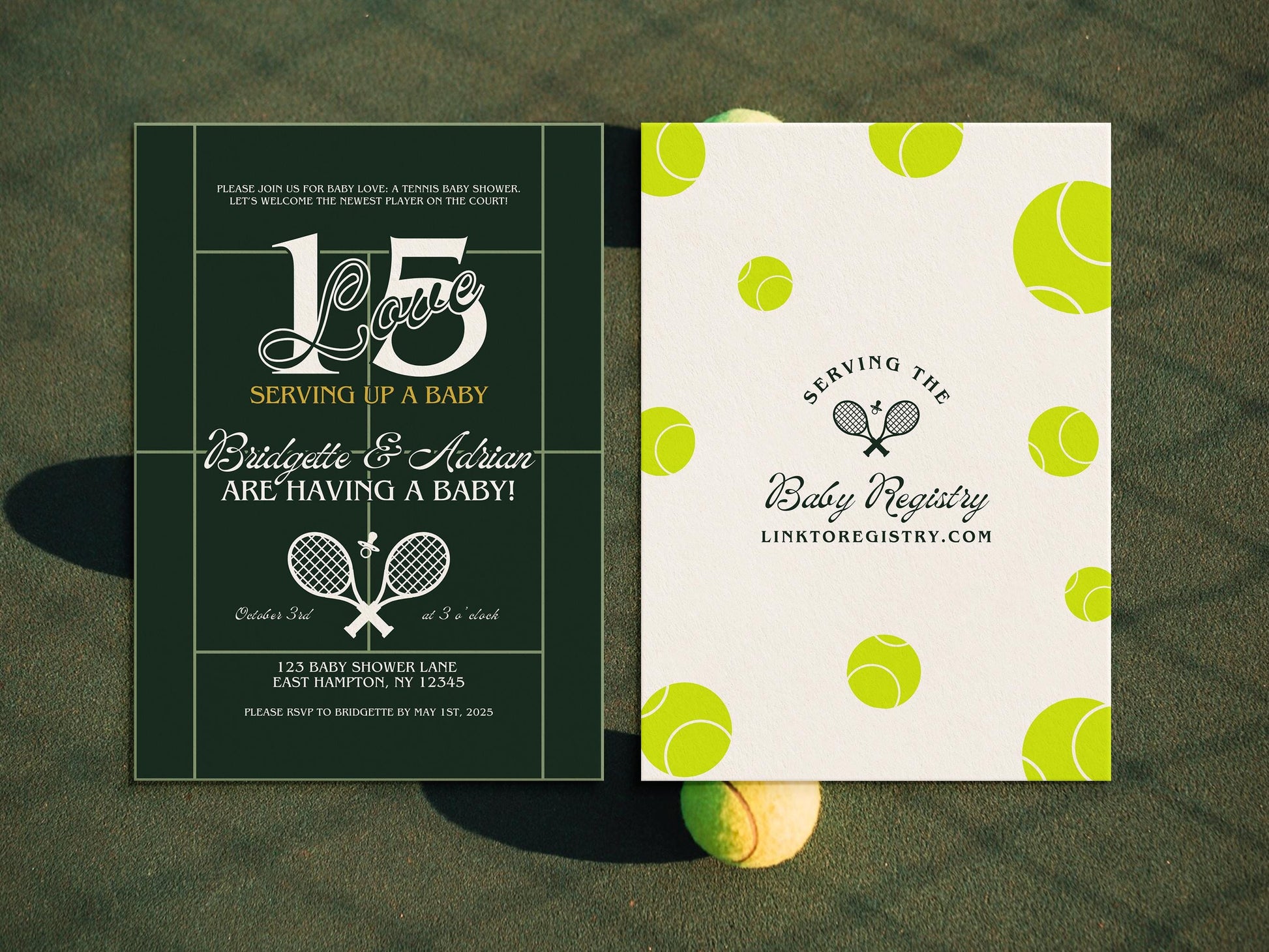 Tennis Baby Shower Invitation Template Serving Up a Baby Preppy Tennis Club Baby Shower 15-Love Tennis Baby Love Old Money Varsity Core