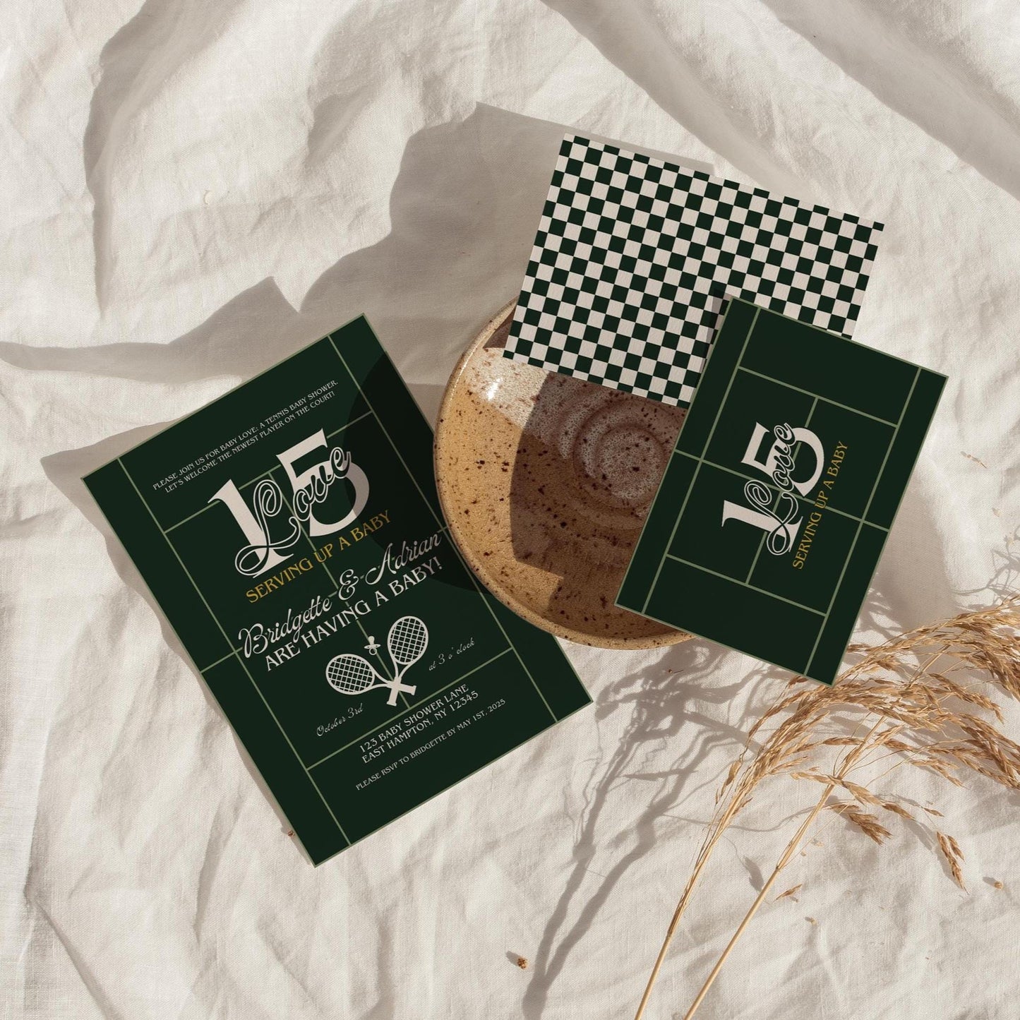 Tennis Baby Shower Invitation Template Serving Up a Baby Preppy Tennis Club Baby Shower 15-Love Tennis Baby Love Old Money Varsity Core