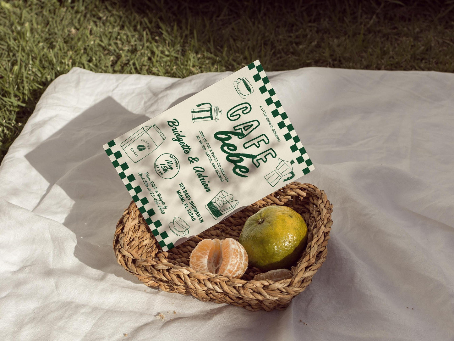 Editable Baby Shower Invite Template Baby is Brewing Baby Shower Café Bébé Coffee Theme Baby Sprinkle Customizable Digital Baby Shower