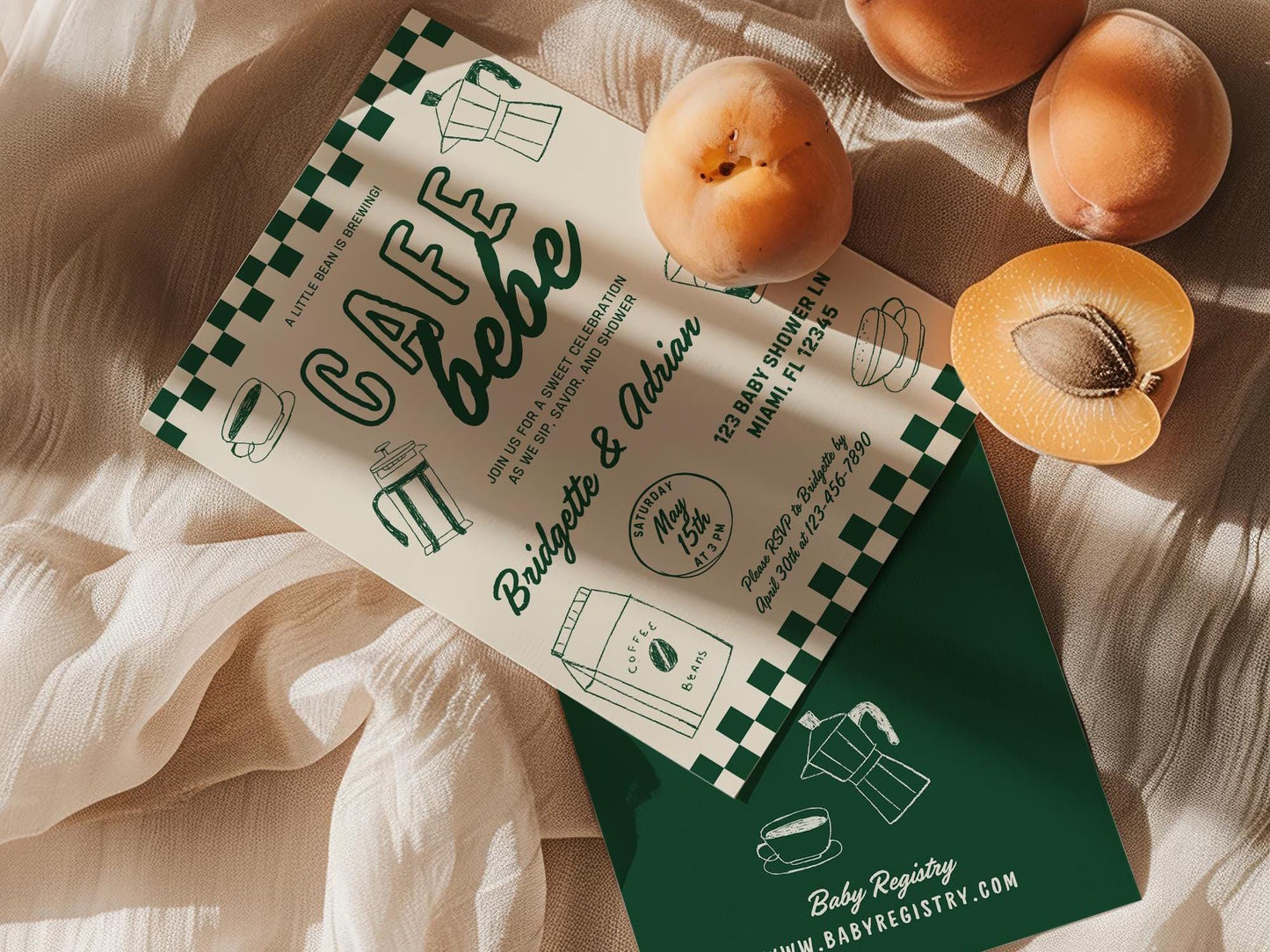 Editable Baby Shower Invite Template Baby is Brewing Baby Shower Café Bébé Coffee Theme Baby Sprinkle Customizable Digital Baby Shower