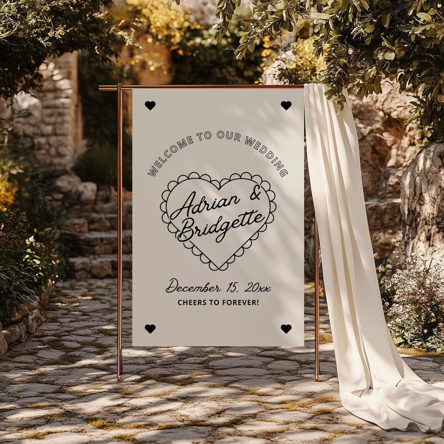 WEDDING TEMPLATES BUNDLE Whimsical Wedding Suite Hand Drawn Retro Heart Wedding Stationery Vintage Wedding Invitation Colorful Wedding Suite