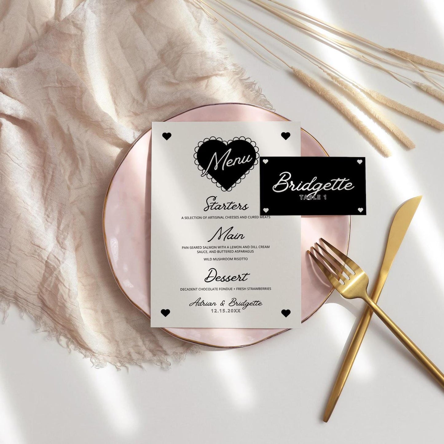 WEDDING TEMPLATES BUNDLE Whimsical Wedding Suite Hand Drawn Retro Heart Wedding Stationery Vintage Wedding Invitation Colorful Wedding Suite