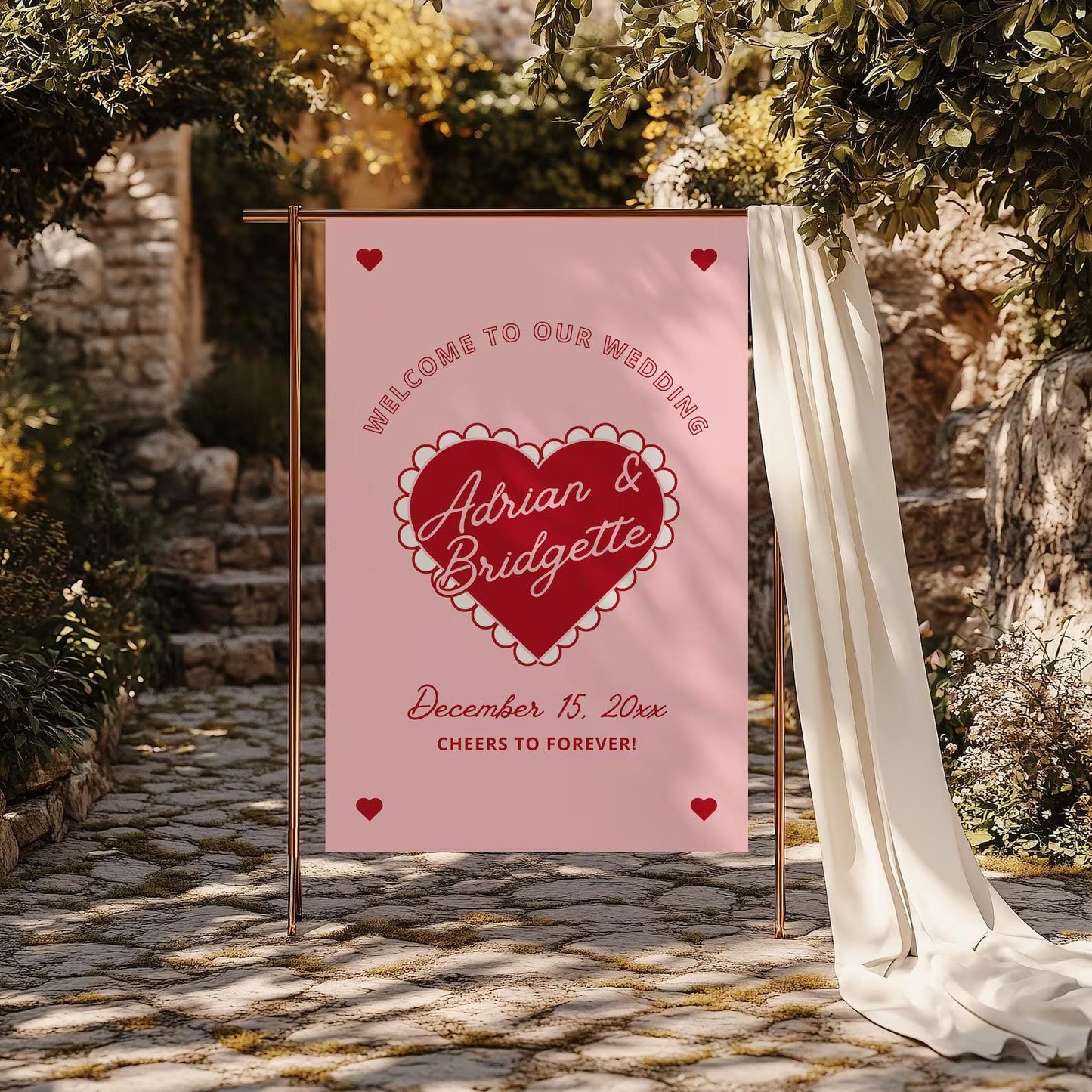 WEDDING TEMPLATES BUNDLE Whimsical Wedding Suite Hand Drawn Retro Heart Wedding Stationery Vintage Wedding Invitation Colorful Wedding Suite