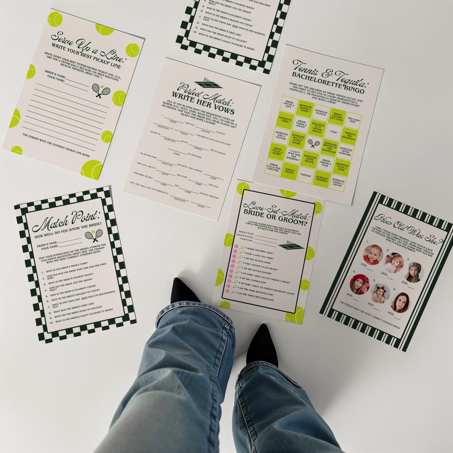 Tennis Bridal Shower Bundle Templates Editable Invitation Bridal Shower Games Classy Country Club Bridal Shower Decor Custom Welcome Sign